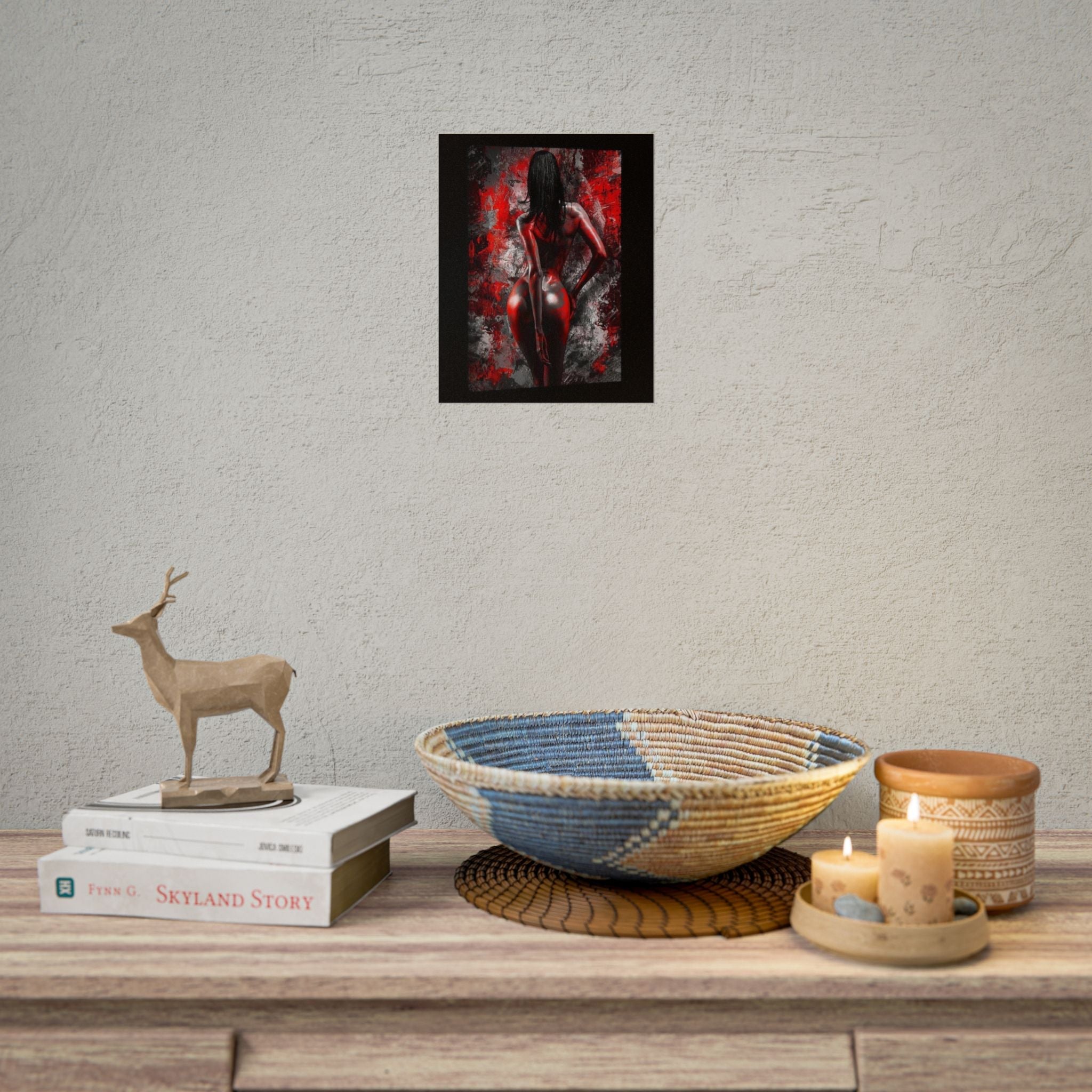 Rolled Poster — Red Noir Female Silhouette Art Print