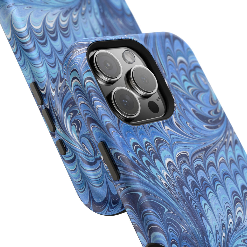 Blue Marbled Swirl Phone Case - Dual Layer Case