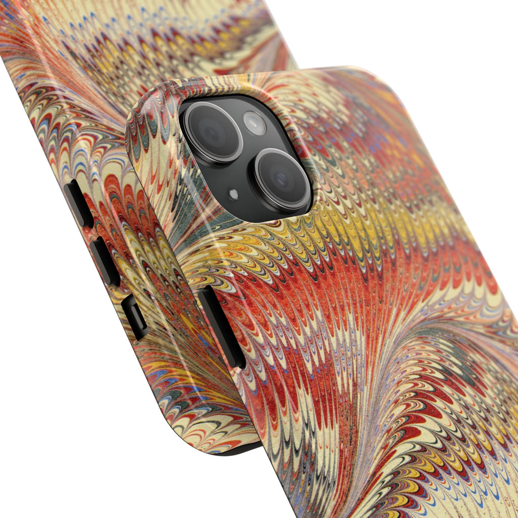 Orange, Rust and Gold Marble Italian Tough Phone Case — Durable Marbled Phone Case