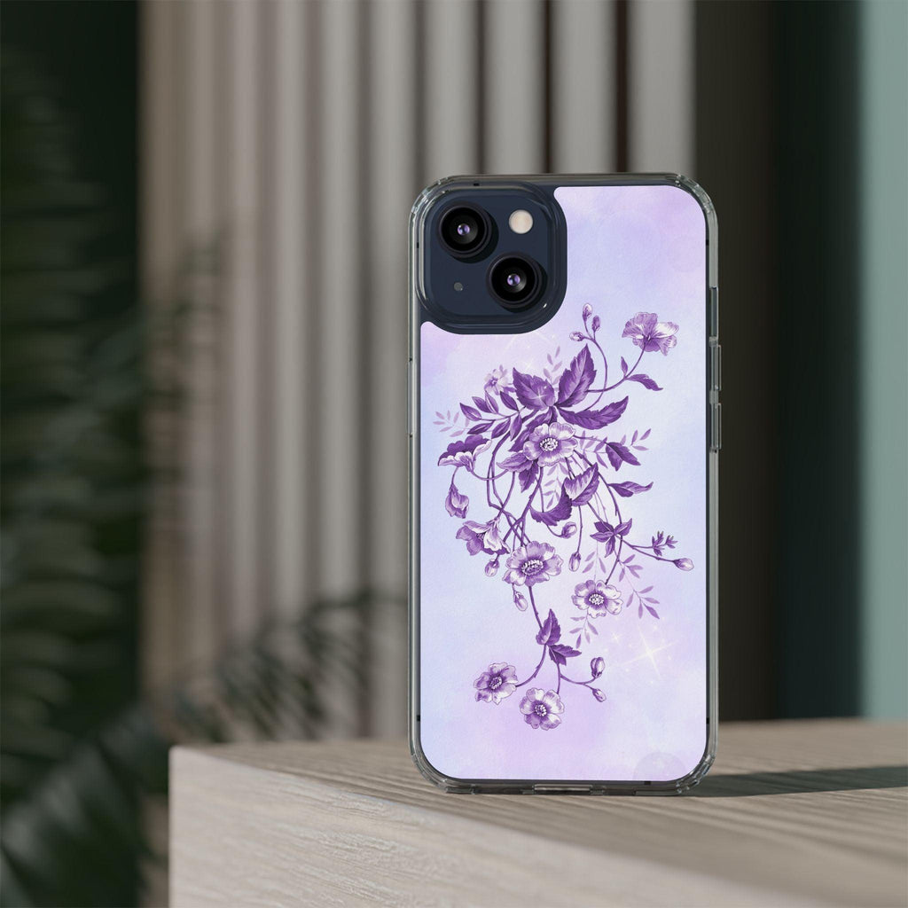 Floral design In Purple Clear Cases
