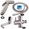 Free shipping SUS304 Stainless Steel Nickle Bathroom Handheld Bidet Shattaf Sprayer Transforms Toilet Into Spray BidetVaporizer
