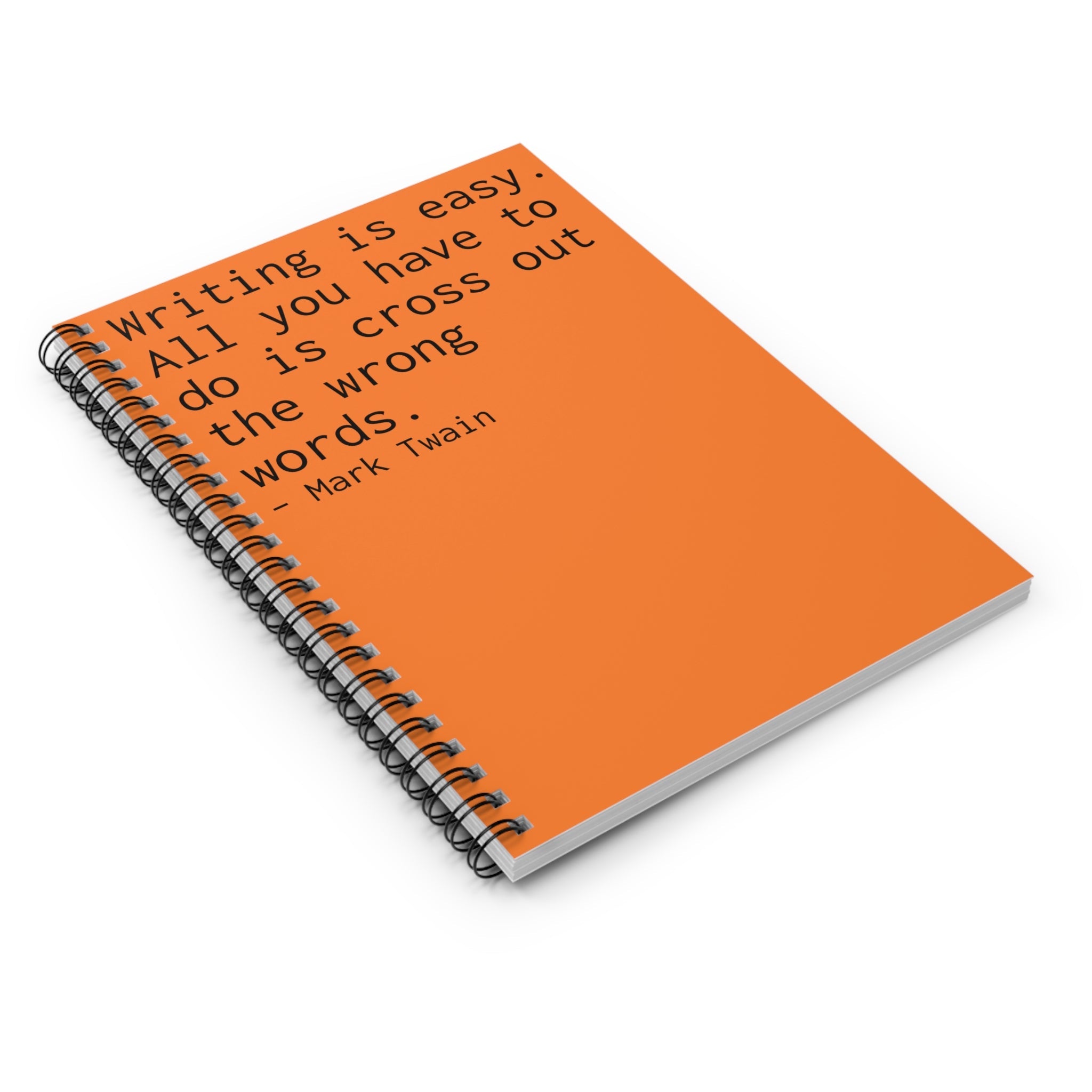 Mark Twain Quote Notebook - Orange