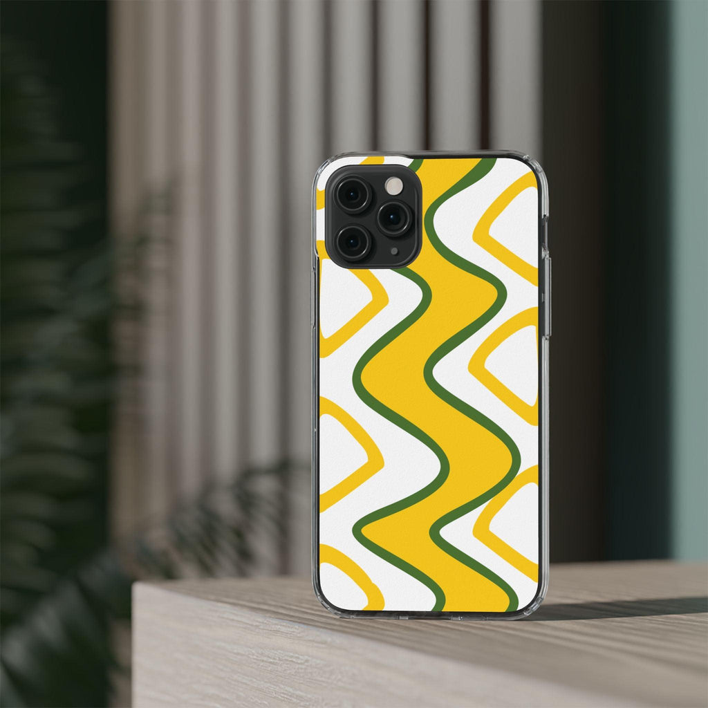 Bright Yellow Abstract With Shape Clear Cases