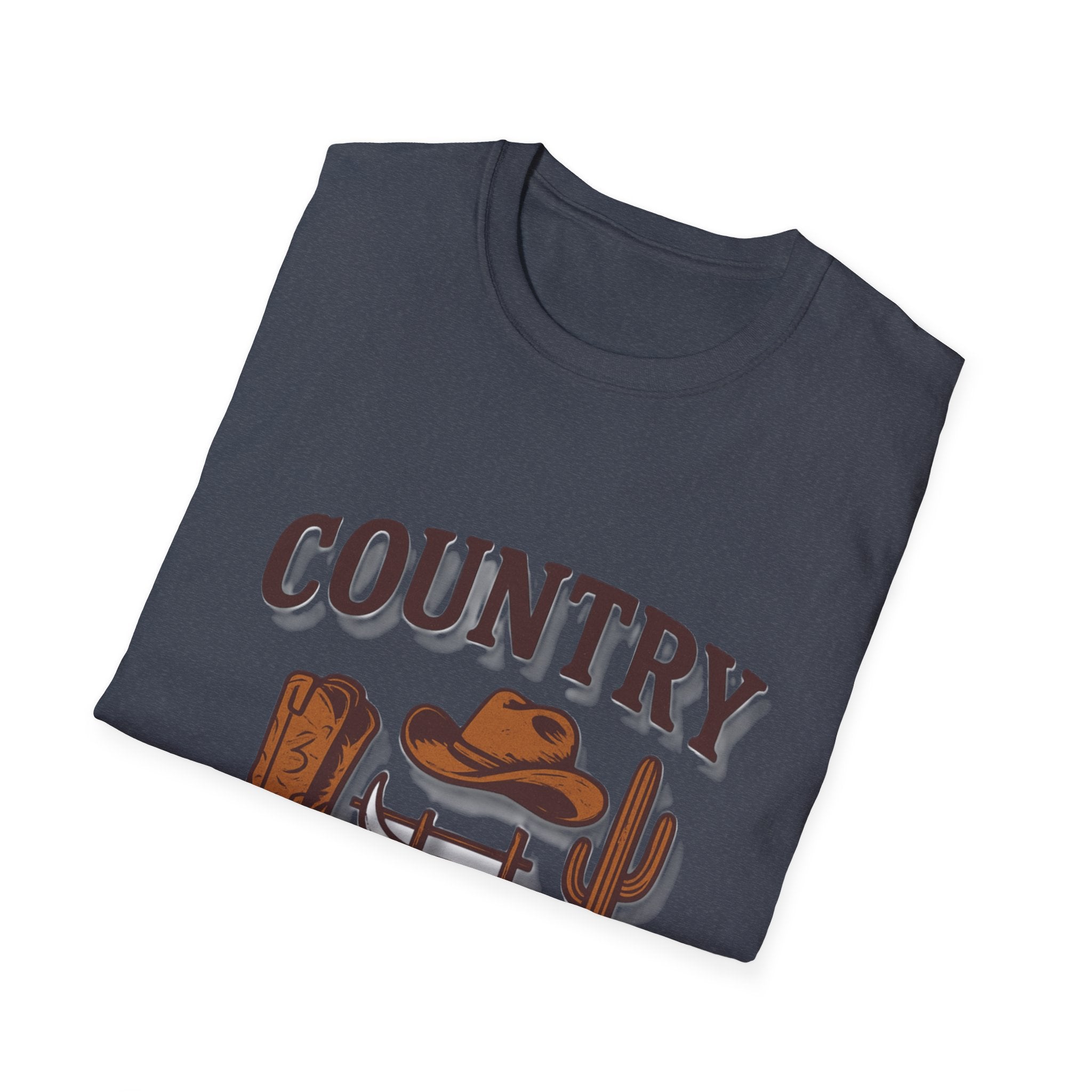 Country Western Skull Cowboy Boots T-Shirt | Cactus Ranch Rodeo