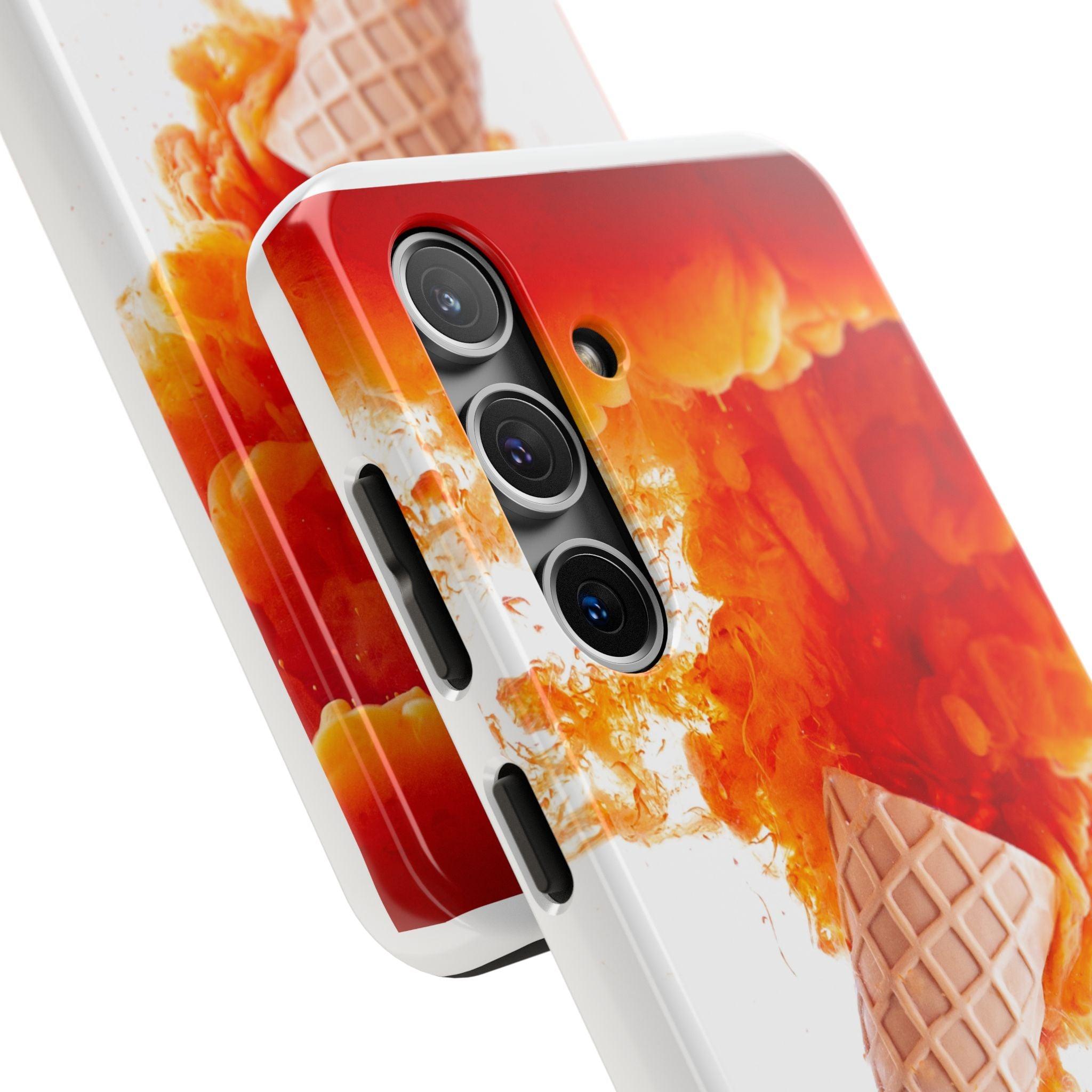 Ice Cream With Flame Of Colors Tough Phone Cases