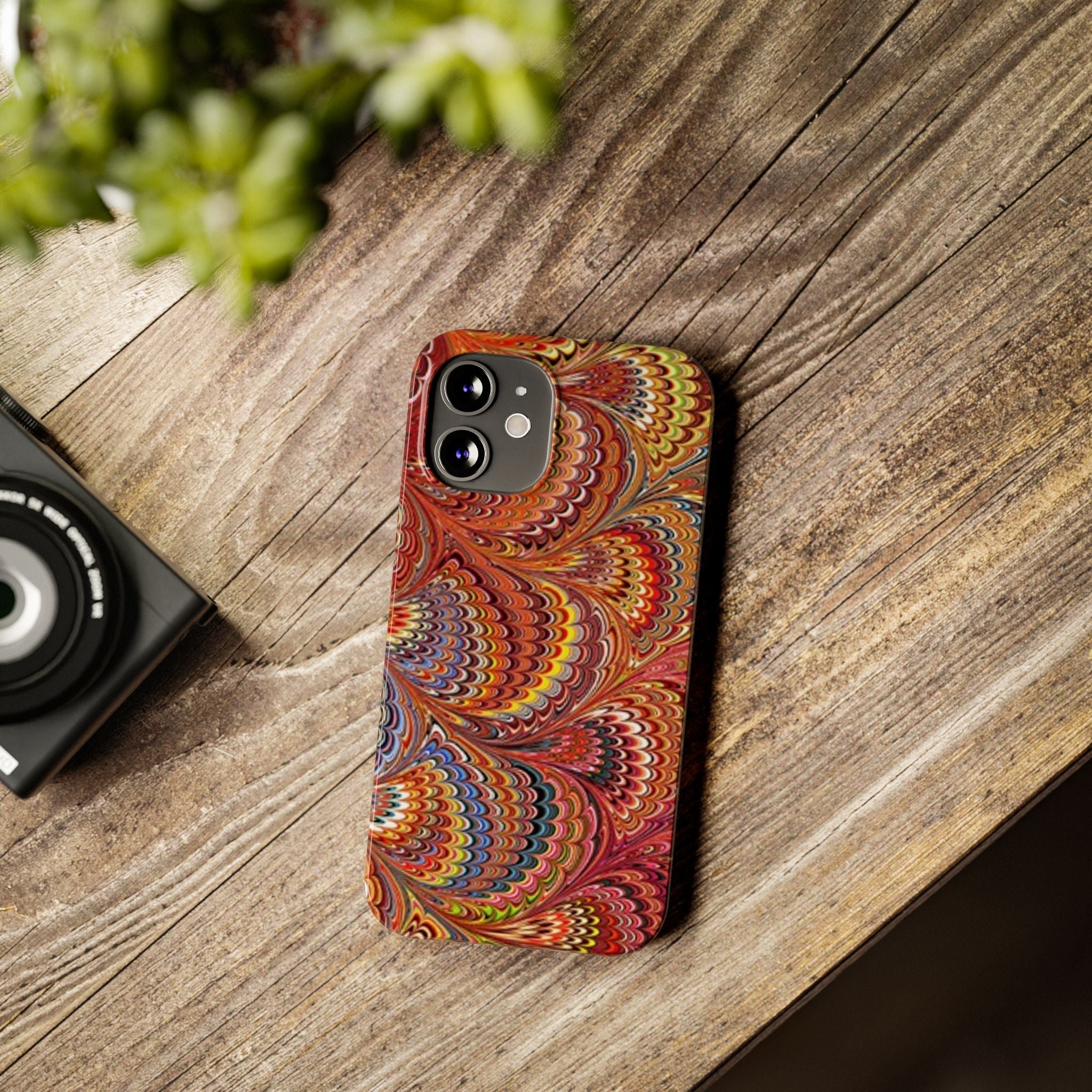 Italian Marbled Design, Red and Blue Pallet
