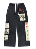 BLACK PATCH PANTS