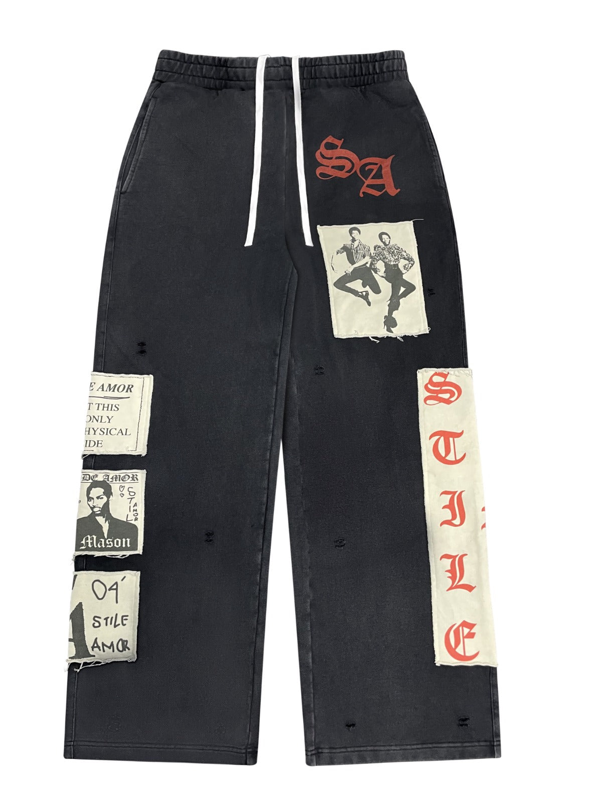 BLACK PATCH PANTS