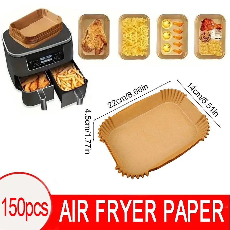 23CM Air Fryer Disposable Baking Paper Liner Non-Stick Mat Steamer Square Round Parchment for Microwave Oven Kitchen Cookers
