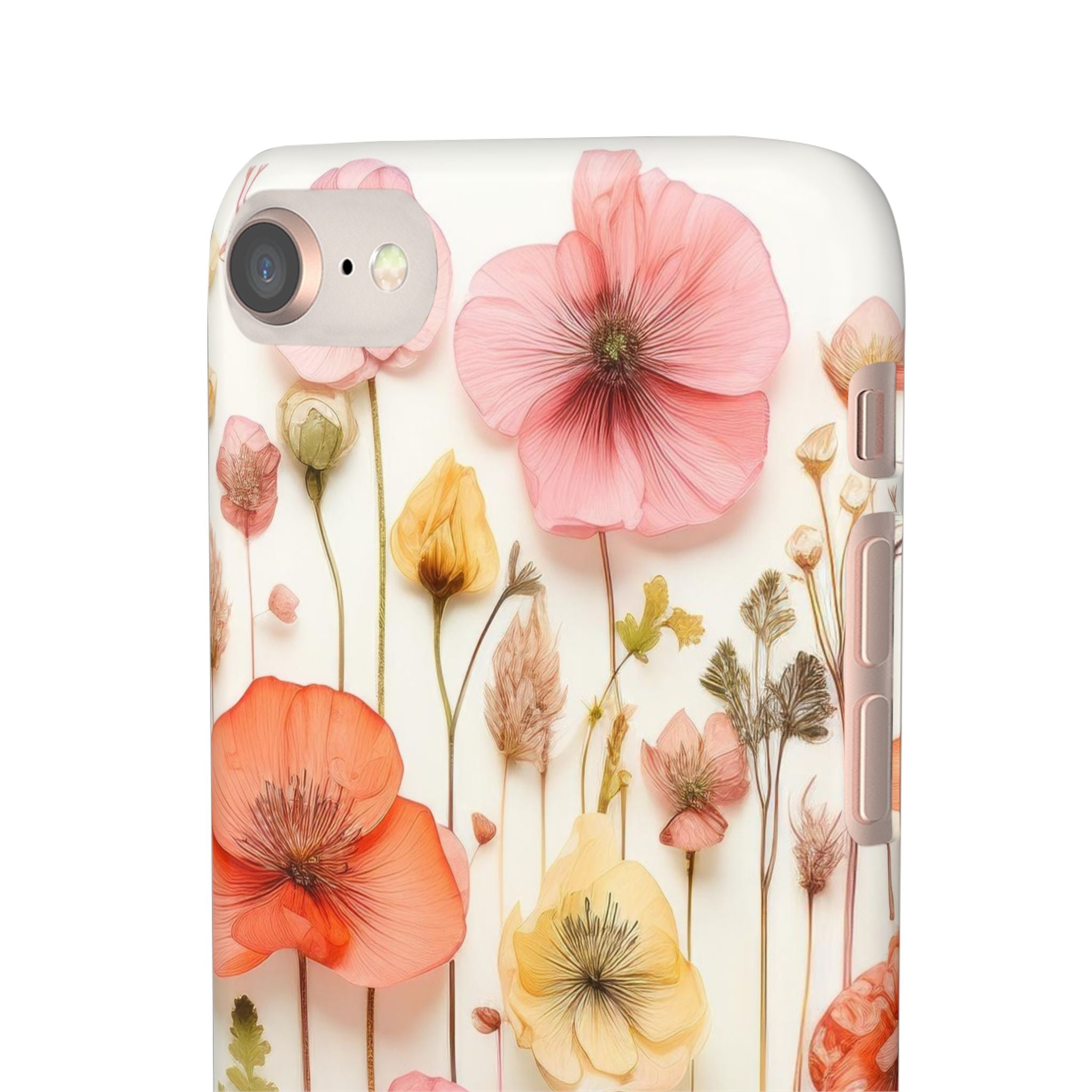 Pink Floral Pressed Flowers - Slim Case