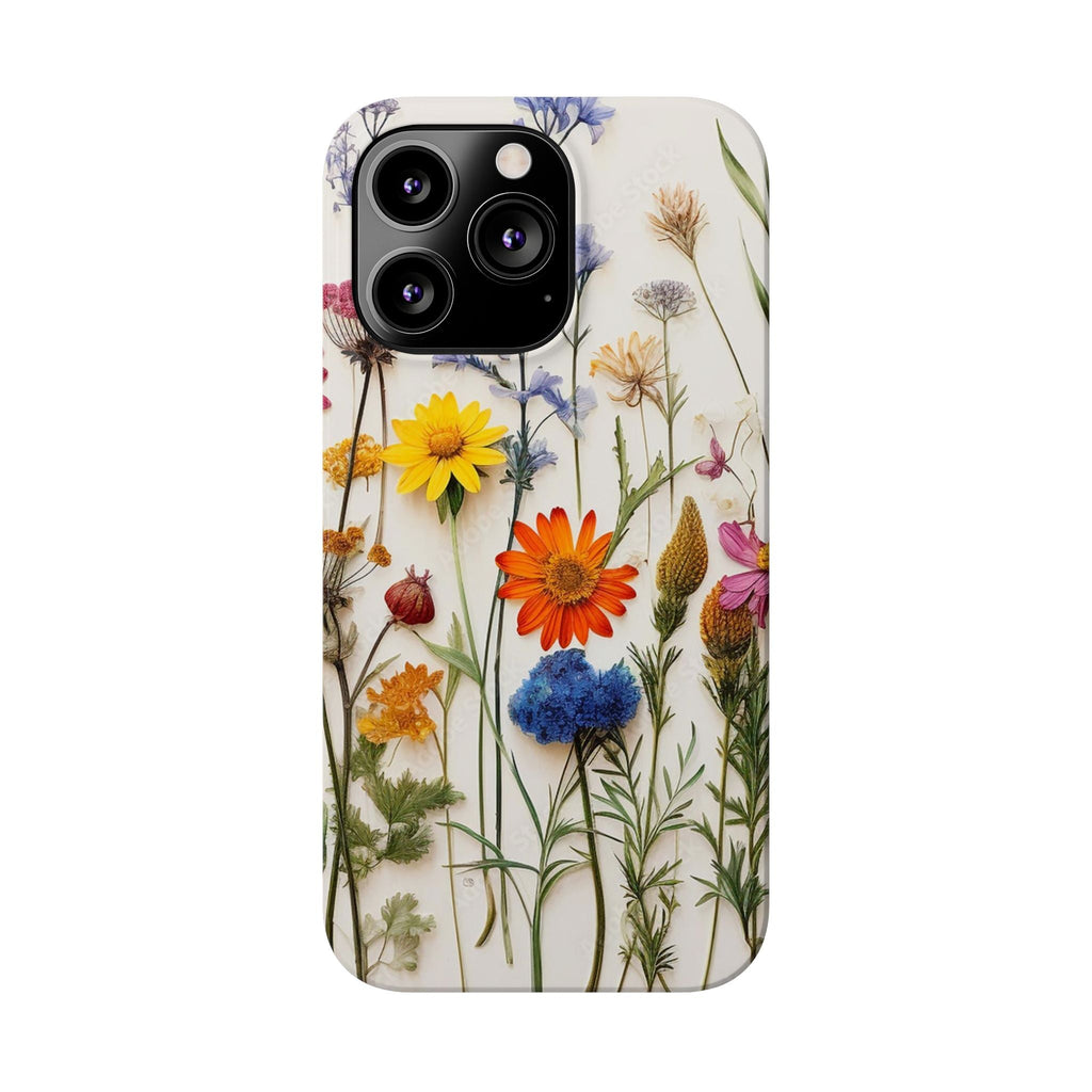 Floral Phone Cases, Slim Protective Cover, Pressed Flowers Design, iPhone 17 Case, Botanical Phone Accessories, Floral Theme Phone Case