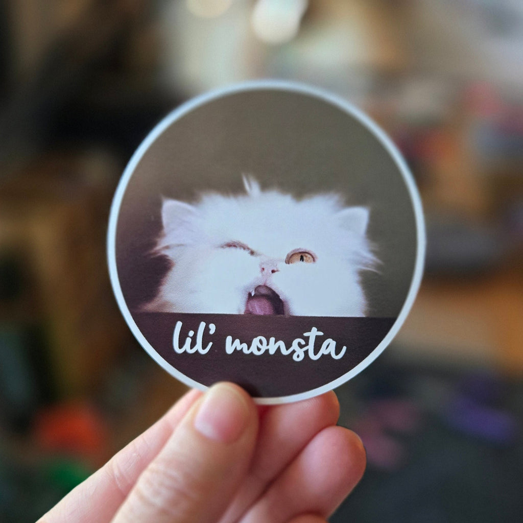 Lil' Monsta Cat 3" Funny Sticker