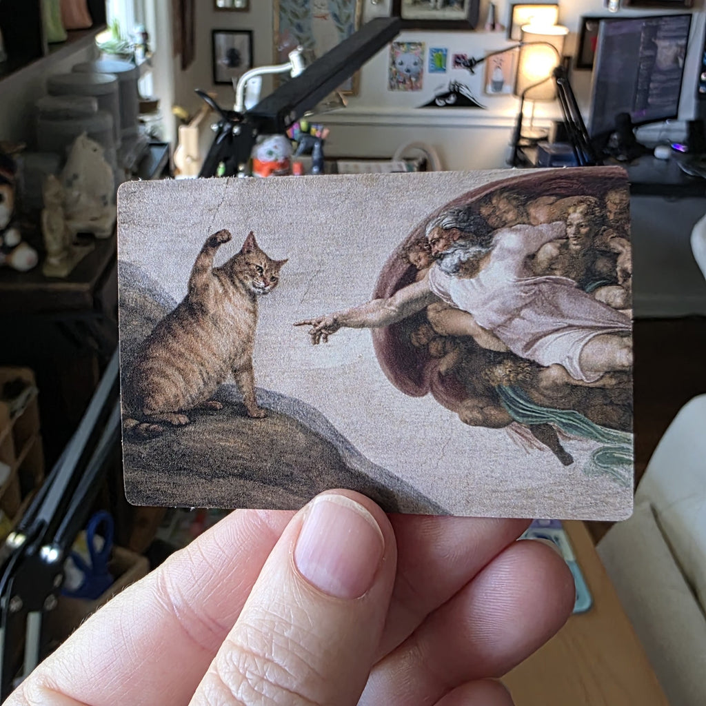 Creation of Cat 3" Funny Sticker