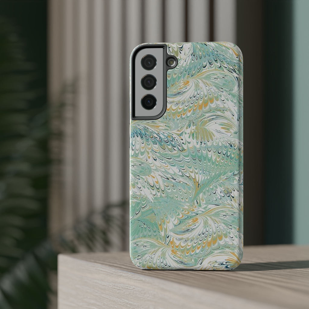Mint Green Marbled Swirl Phone Case - Dual Layer
