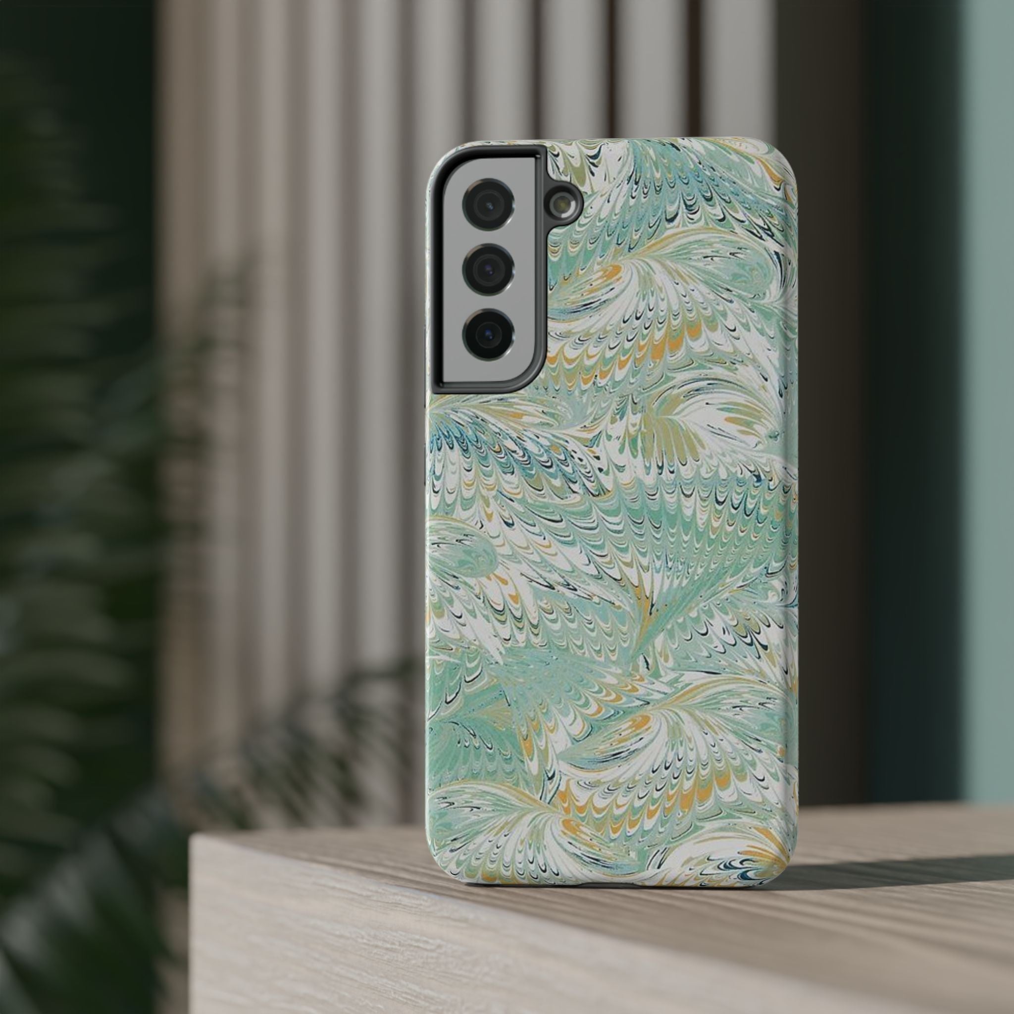 Mint Green Marbled Swirl Phone Case - Dual Layer