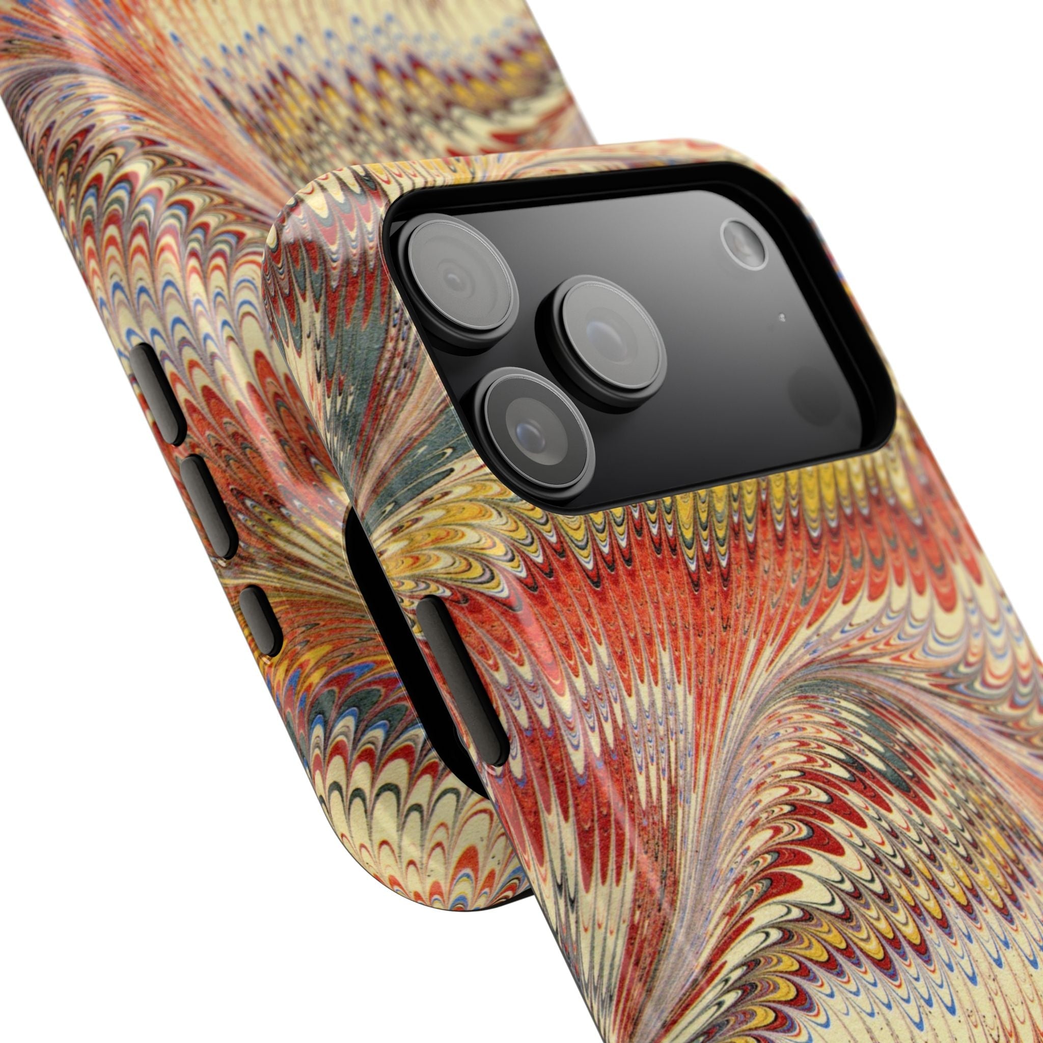 Rust and Gold Italian Vintage Marble Design Durable Phone Case for Apple + Samsung