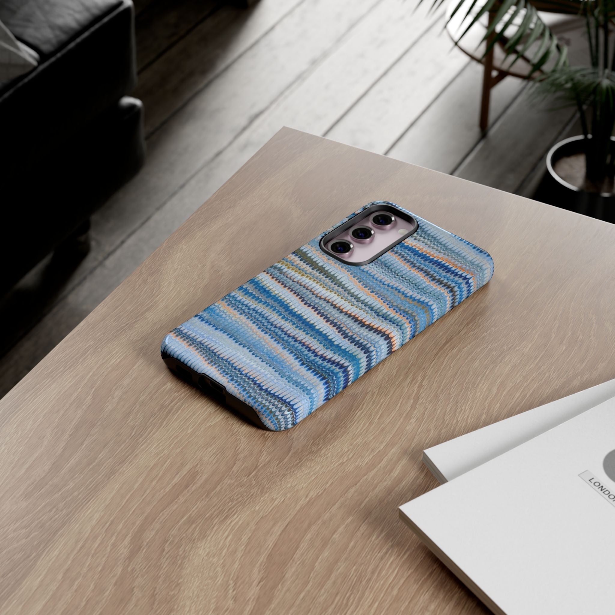 Blue Marbled Phone Cases iPhone 16 + Samsung + Apple + Google