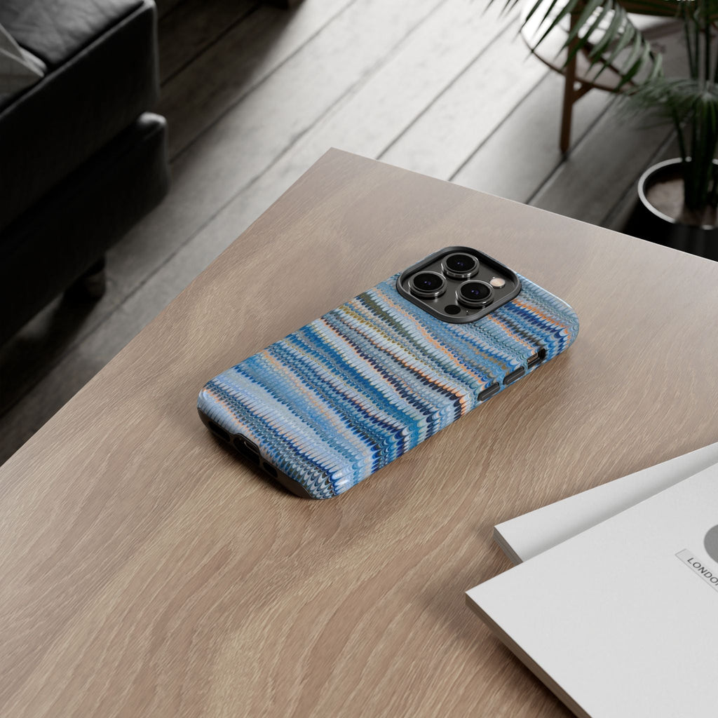 Blue Marbled Phone Cases iPhone 16 + Samsung + Apple + Google