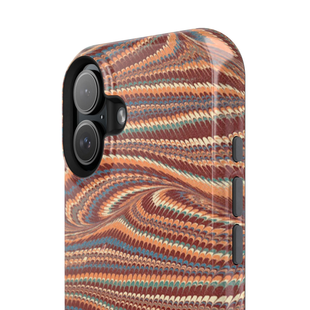 Neutrals Burgundy, Beige, Rust Hues Italian Vintage Marble Design Phone Case for Apple + Samsung