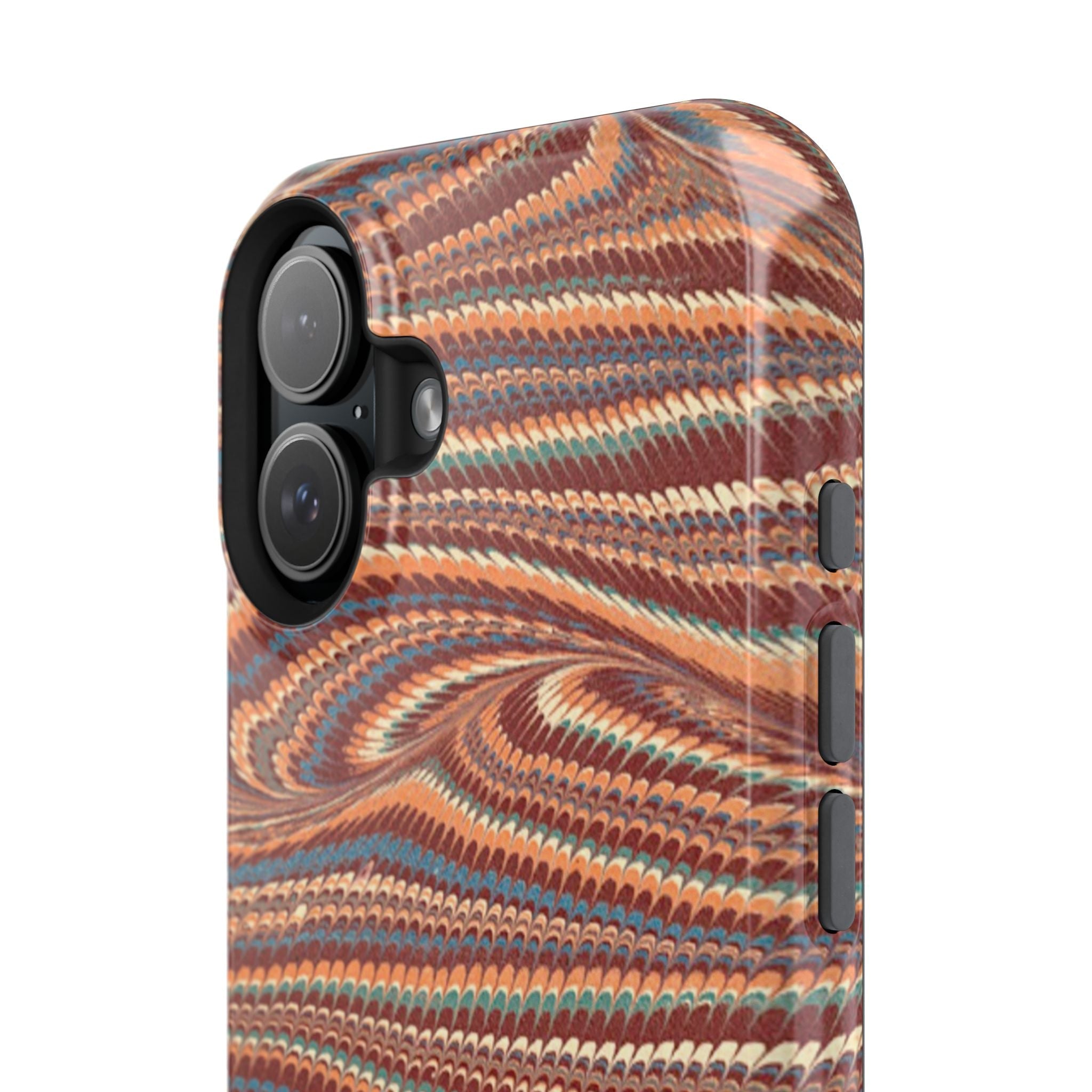 Neutrals Burgundy, Beige, Rust Hues Italian Vintage Marble Design Phone Case for Apple + Samsung