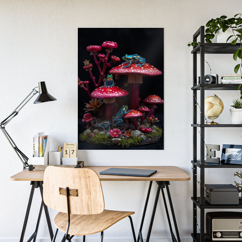Gloss Poster — Midnight Mushroom Fantasy Art Print