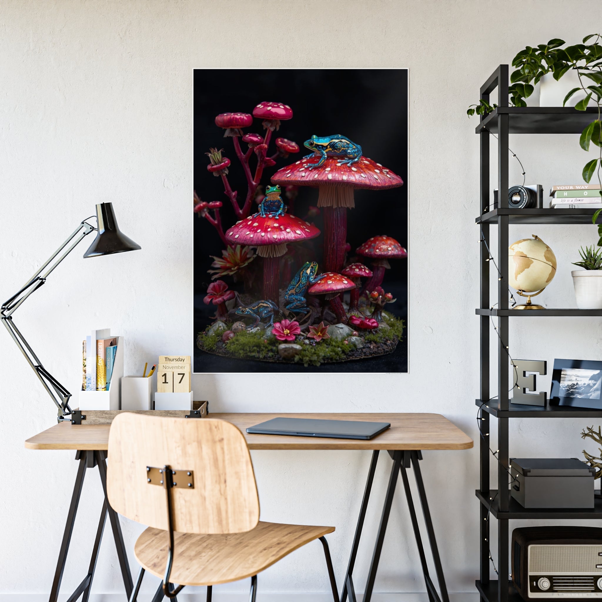 Gloss Poster — Midnight Mushroom Fantasy Art Print