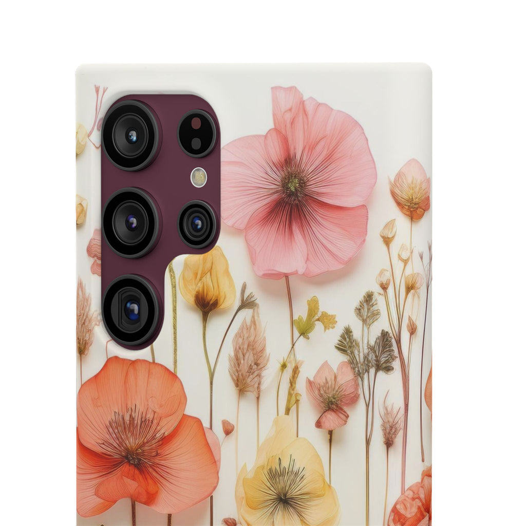 Pink Floral Pressed Flowers - Slim Case