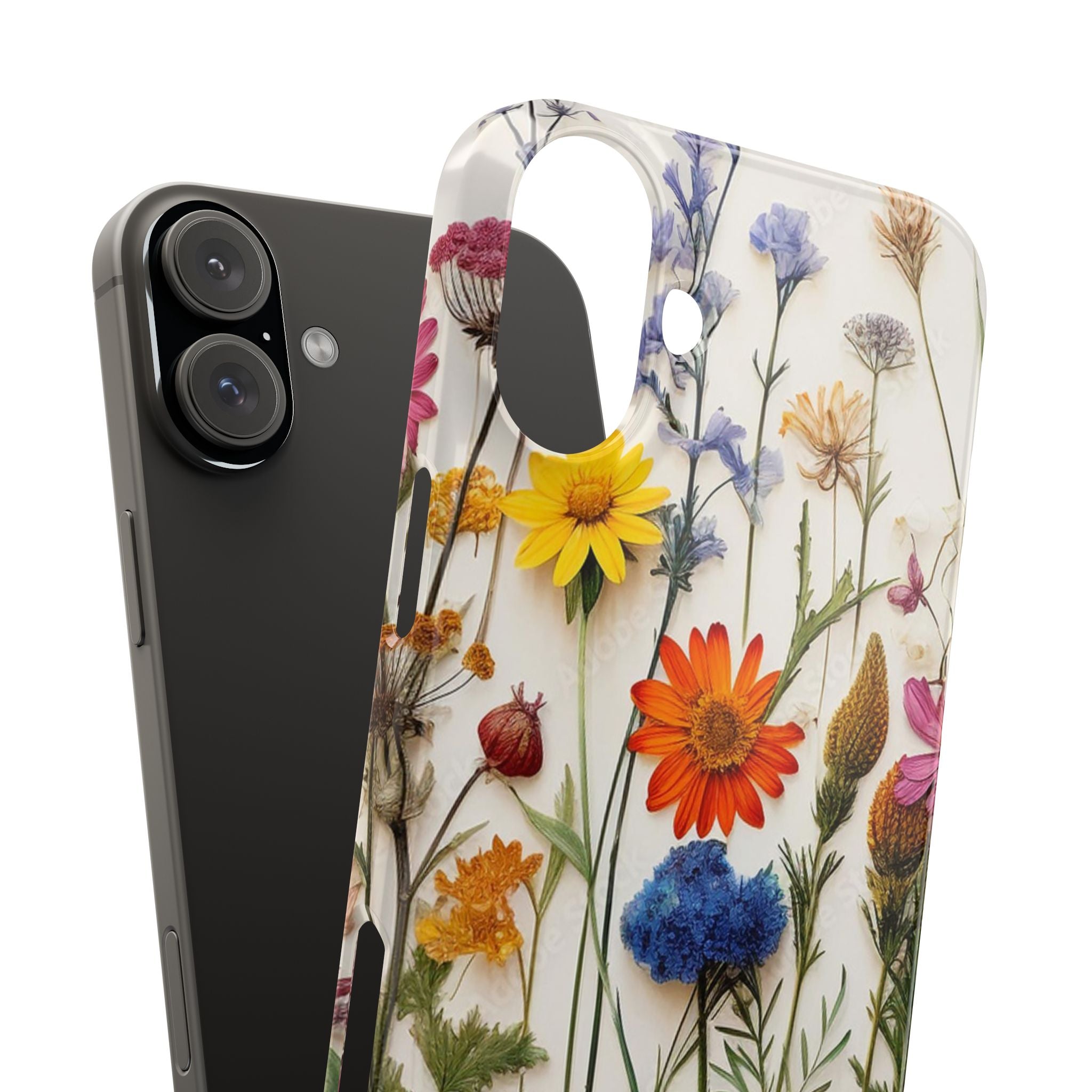 Floral Phone Cases, Slim Protective Cover, Pressed Flowers Design, iPhone 17 Case, Botanical Phone Accessories, Floral Theme Phone Case