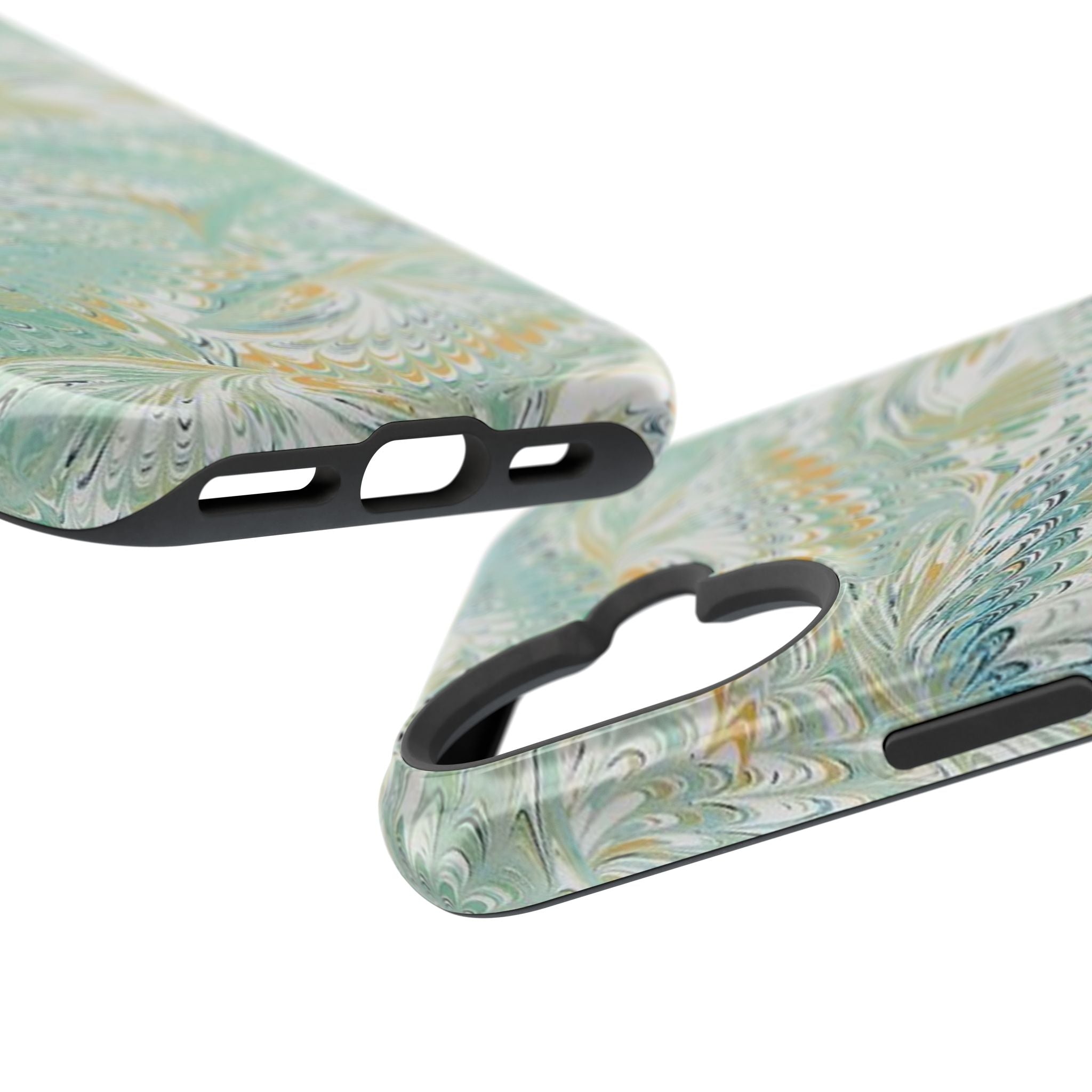 Mint Green Marbled Swirl Phone Case - Dual Layer