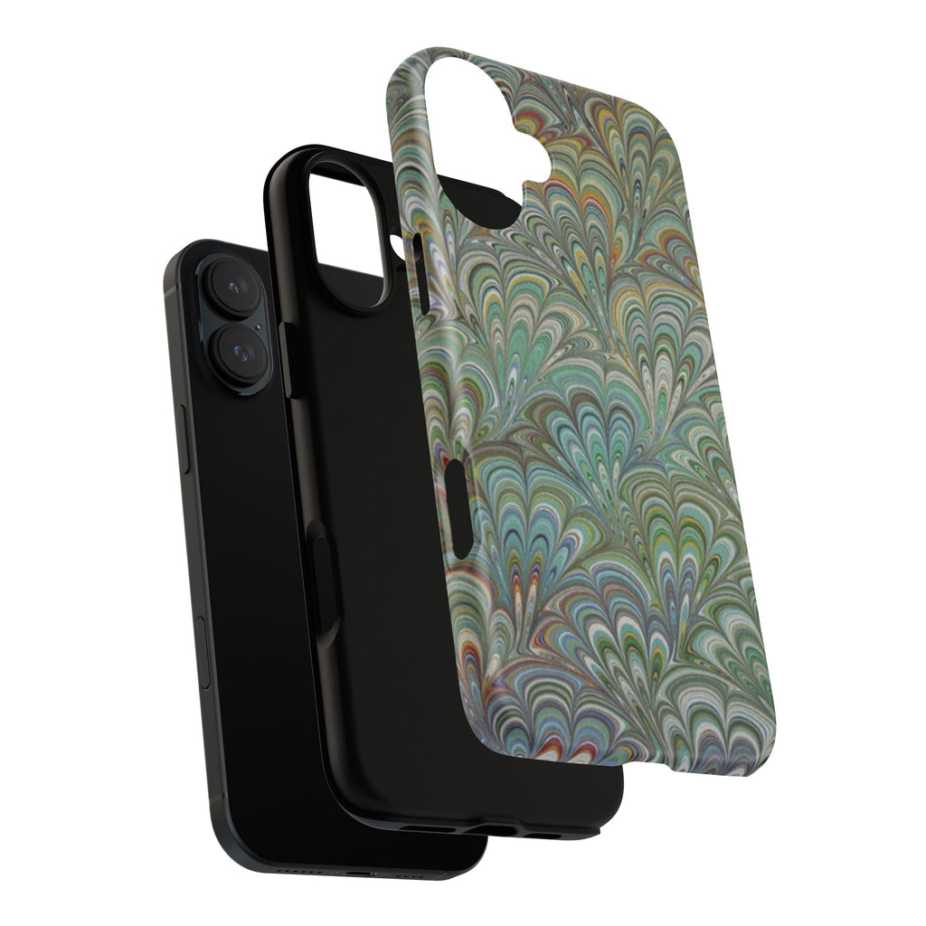 Green Peacock Marbled Phone Case — "Tough Cases" Ultra-Tough Protective Cover