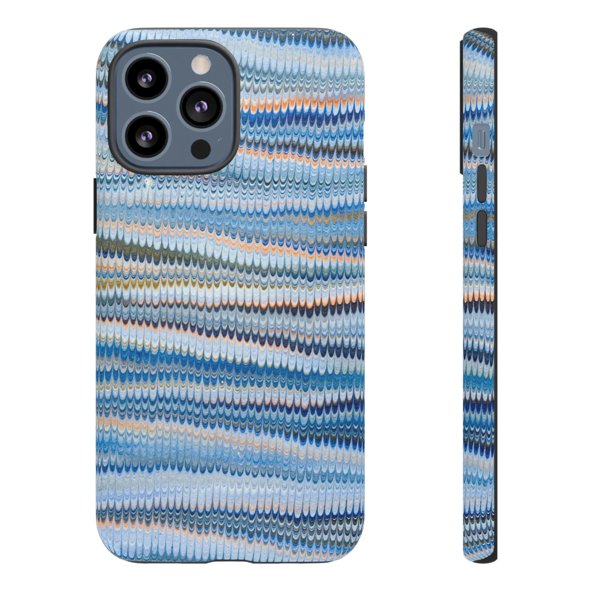 Blue Marbled Phone Cases iPhone + Samsung - all models, Vintage Marbled Design - Tough Cases