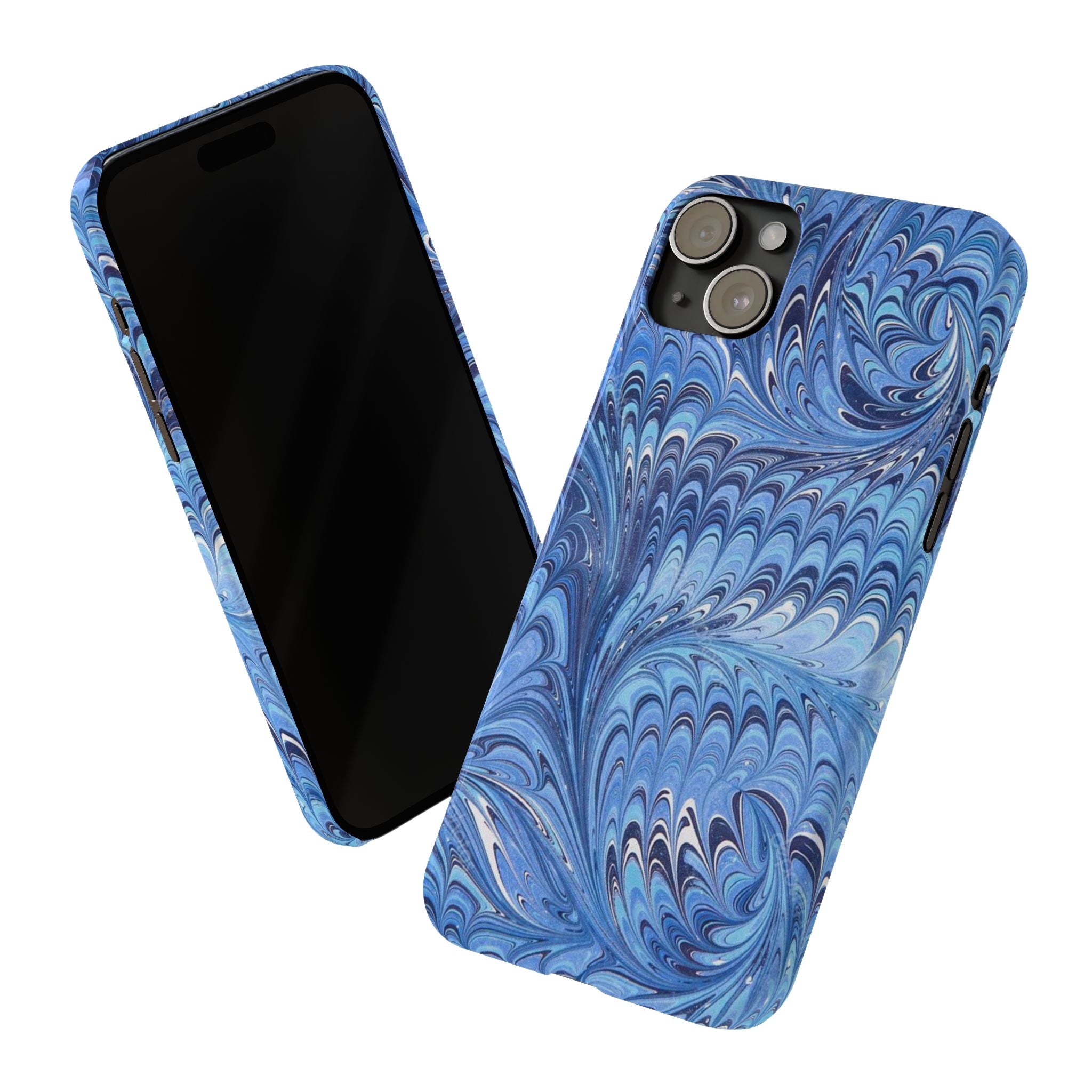 Deep Blue Italian Marbled Design Pallet Phone Case