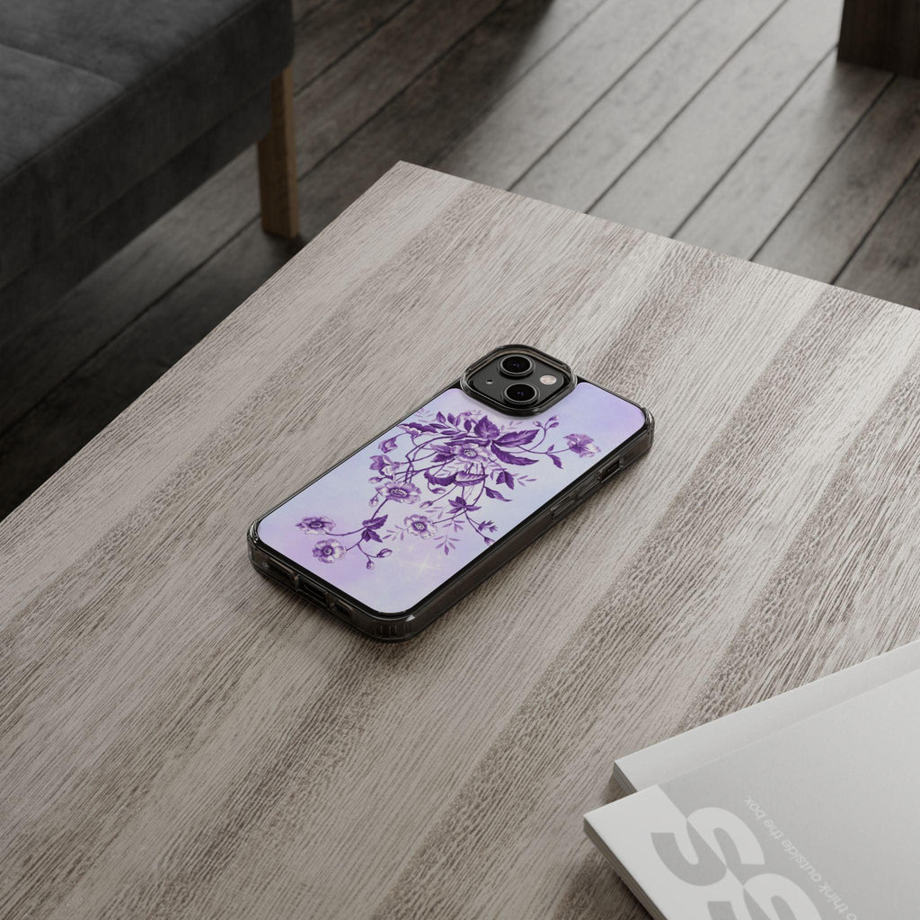 Floral design In Purple Clear Cases