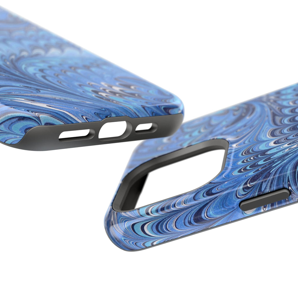 Blue Marbled Swirl Phone Case - Dual Layer Case
