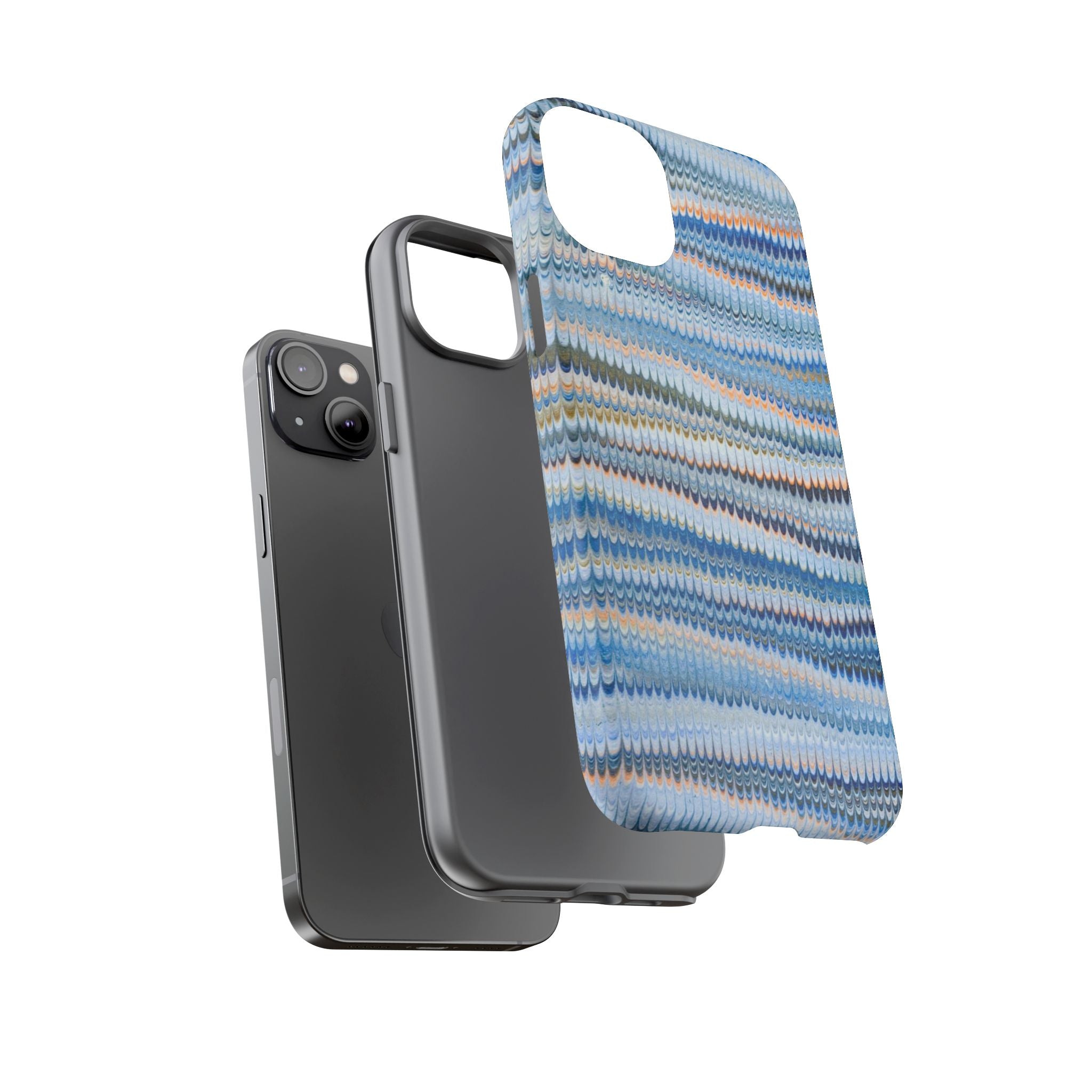 Blue Marbled Phone Cases iPhone + Samsung - all models, Vintage Marbled Design - Tough Cases