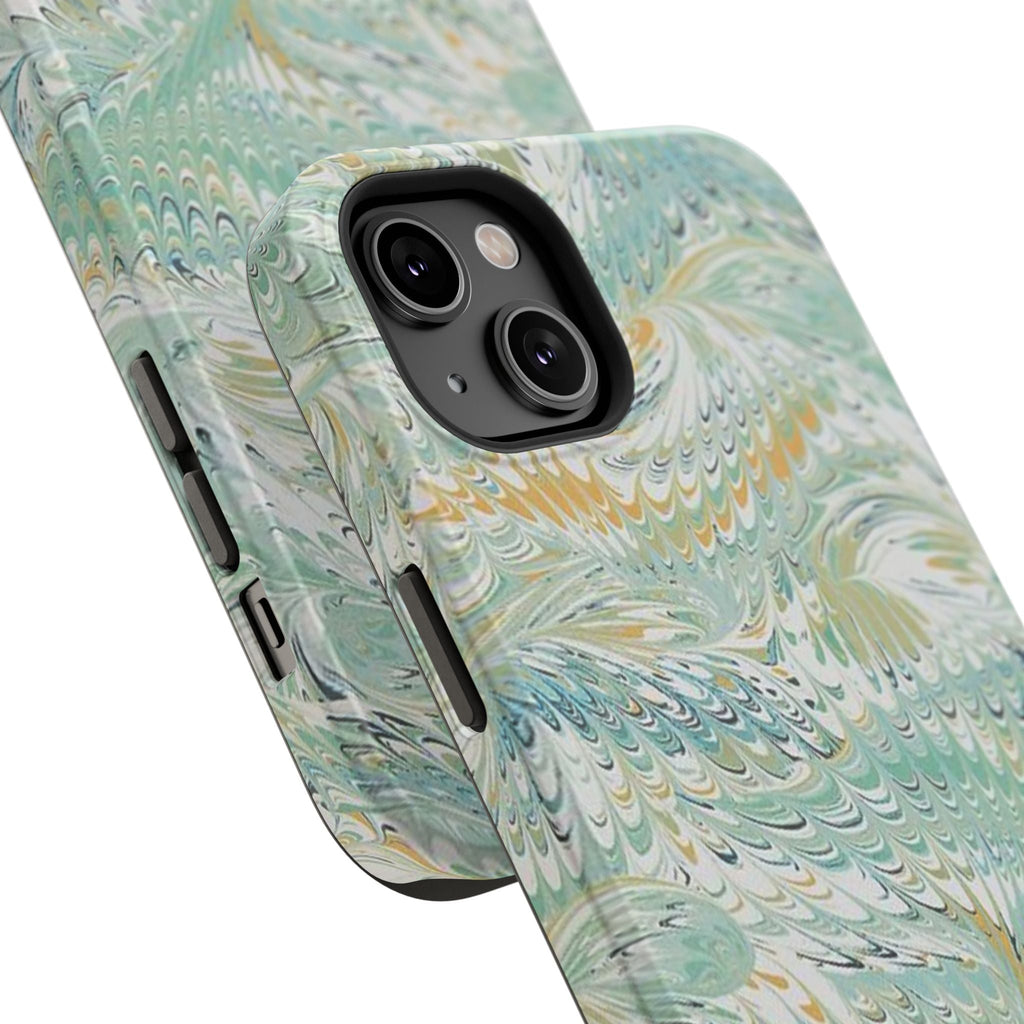 Mint Green Marbled Swirl Phone Case - Dual Layer