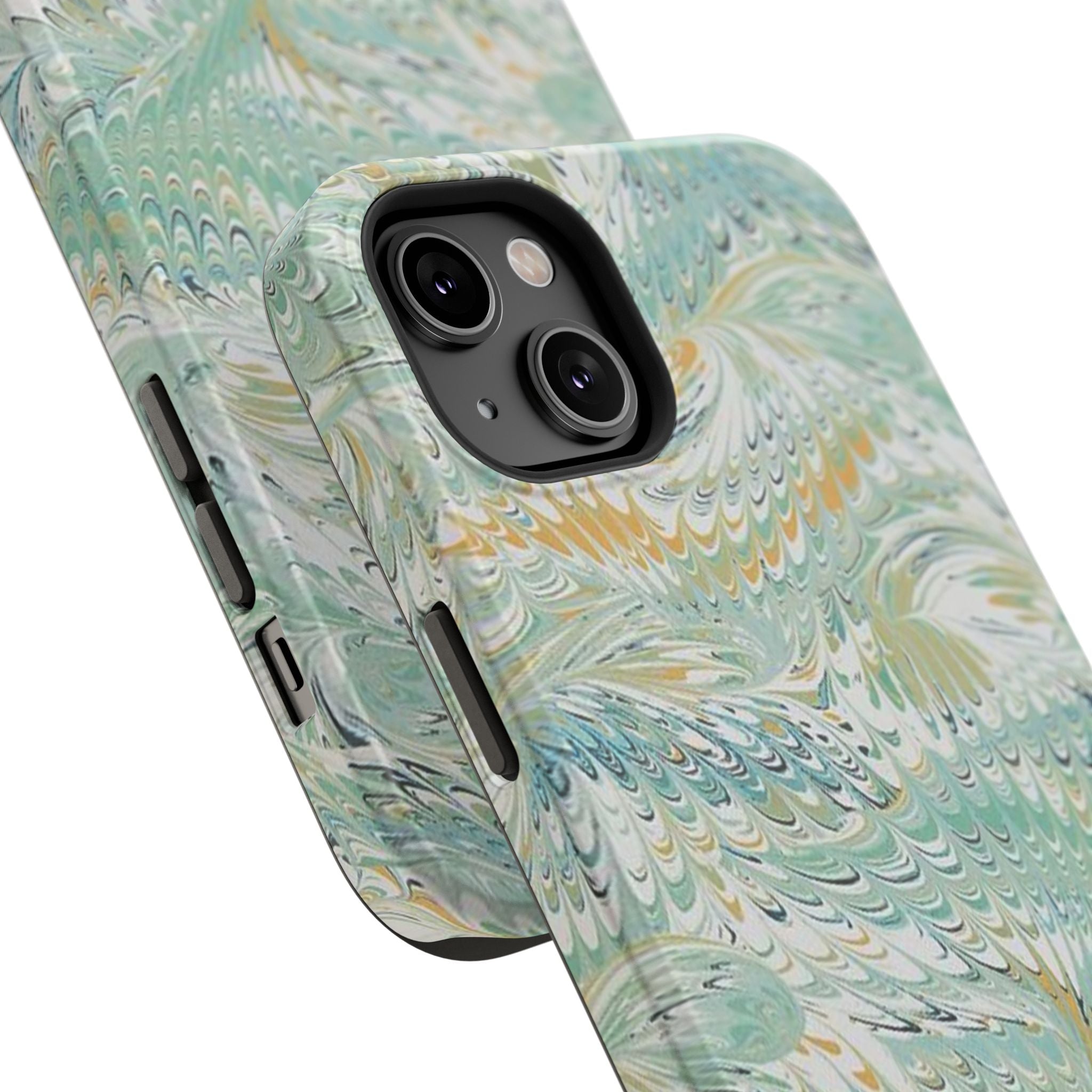 Mint Green Marbled Swirl Phone Case - Dual Layer