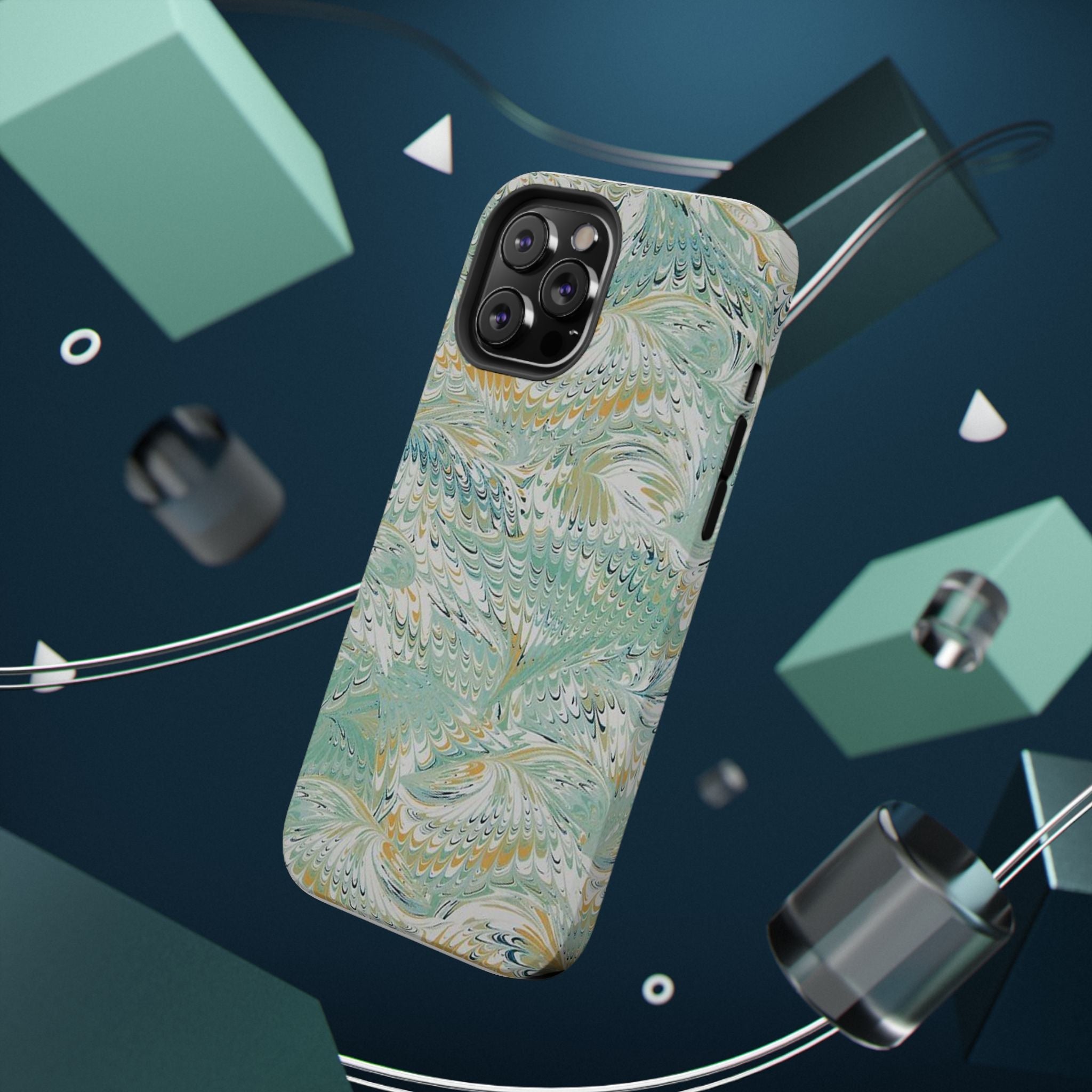 Mint Green Marbled Swirl Phone Case - Dual Layer
