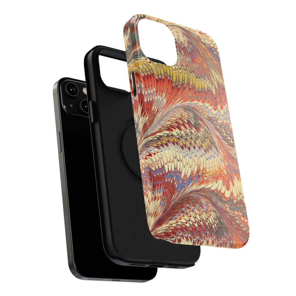 Rust and Gold Italian Vintage Marble Design Durable Phone Case for Apple + Samsung