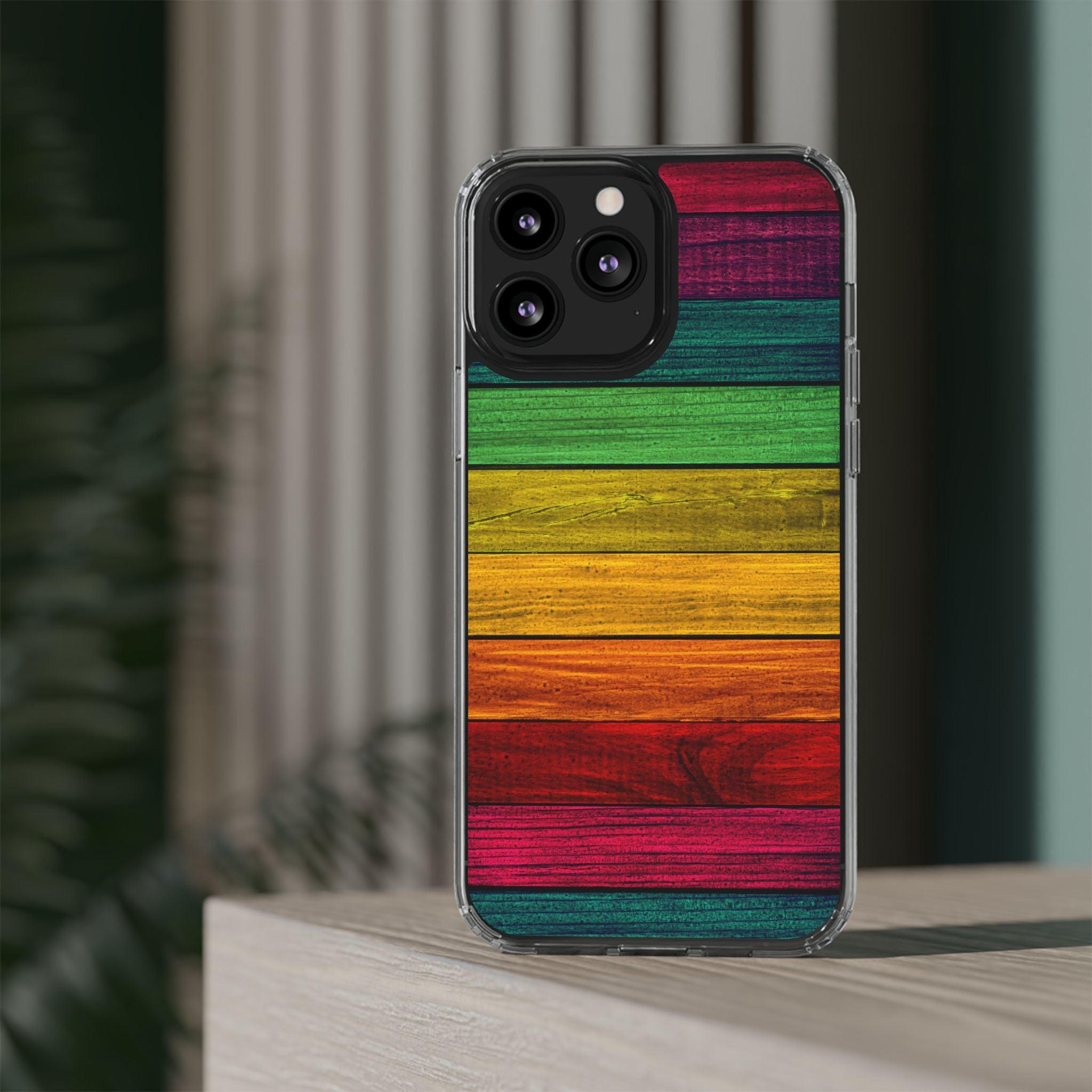 Rainbow On Woods Clear Cases