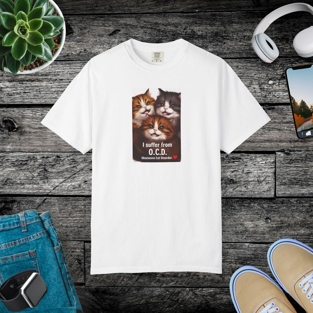 Obsessive Cat Disorder Tee - Comfort Colors Cotton - DipaliZ