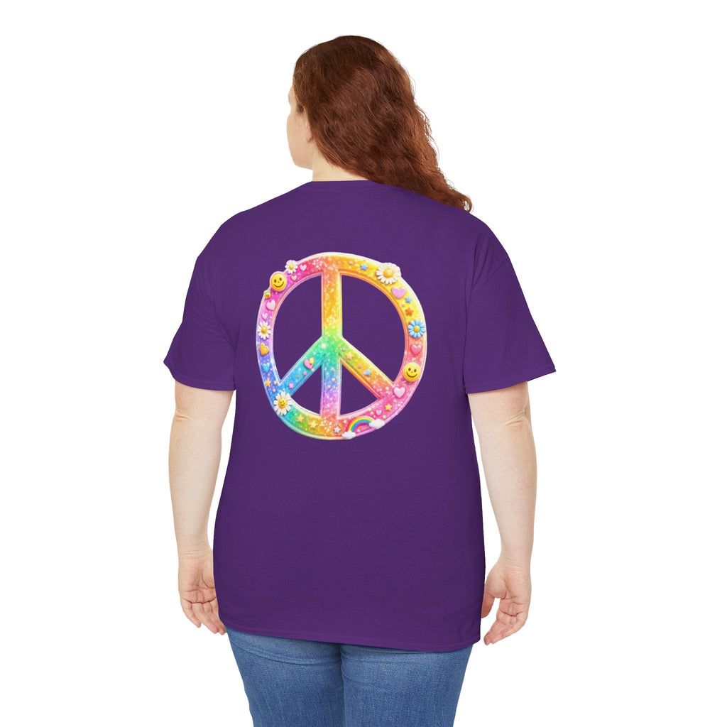 Peace Sign T-Shirt — Rainbow Smiley Hippie Tee