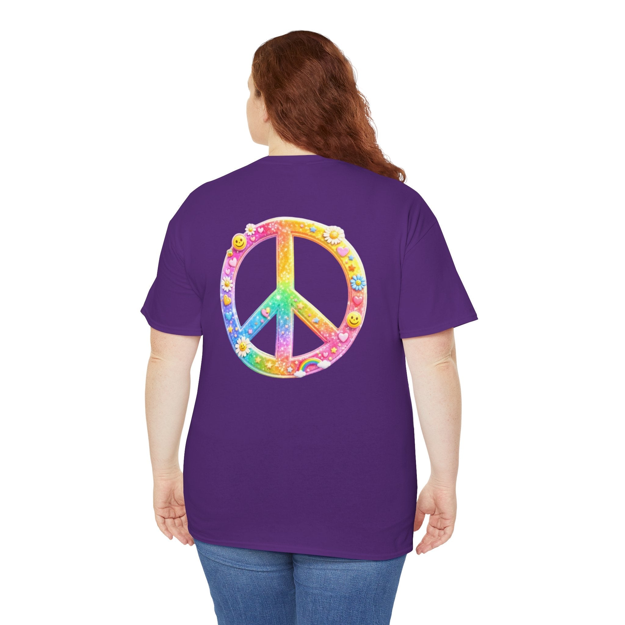 Peace Sign T-Shirt — Rainbow Smiley Hippie Tee