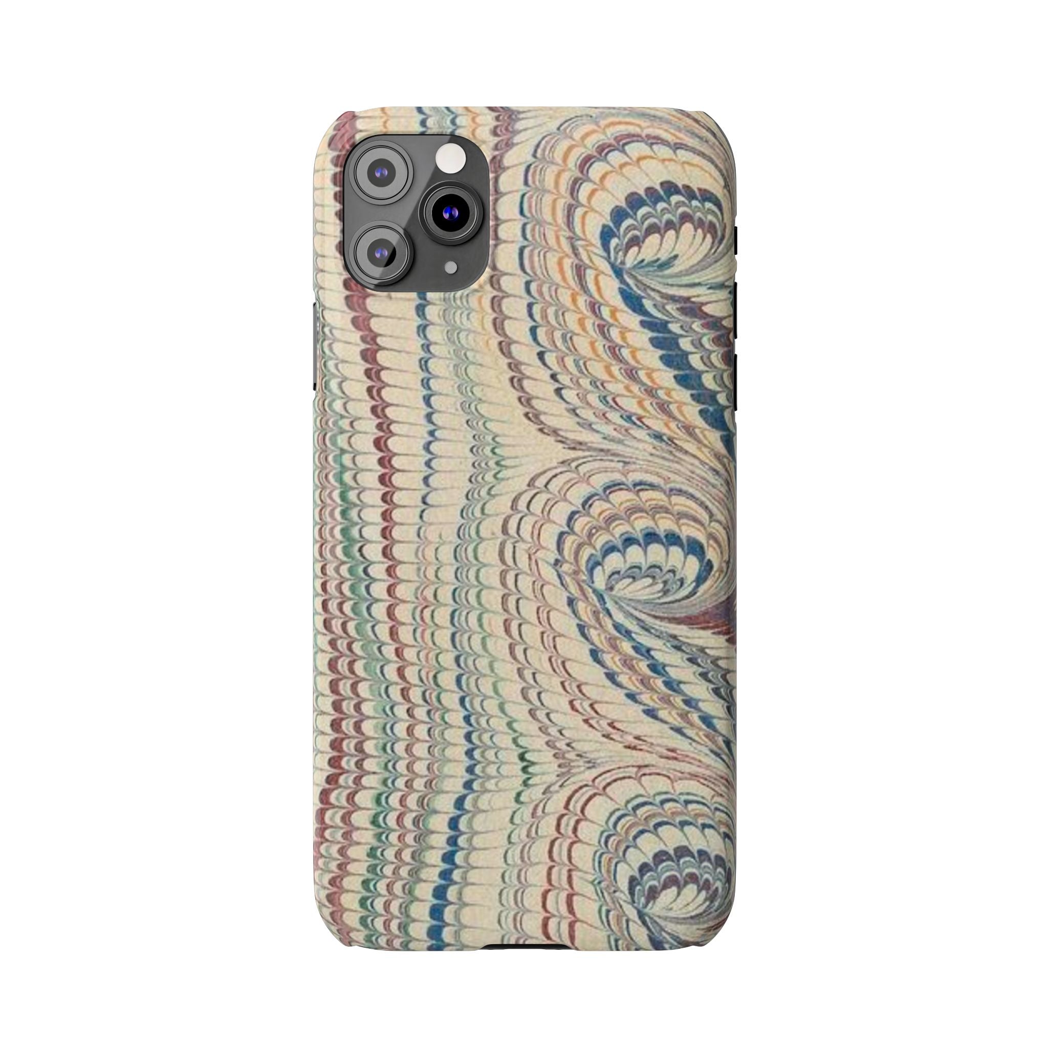 Italian Vintage Marbled Paper Design on iPhone Cases, Artistic Protection for Your Device in Elegant Beige, Blue, Burgundy