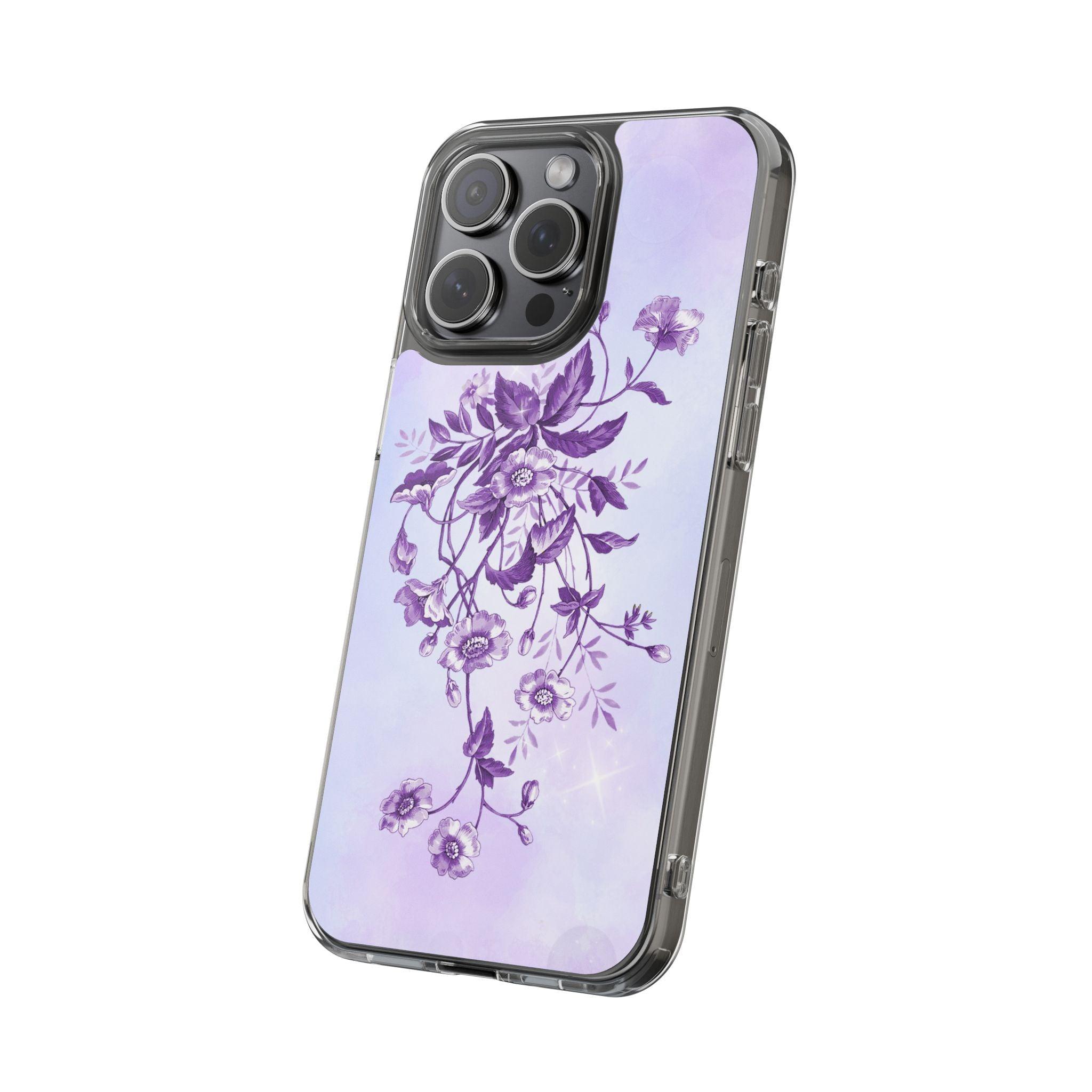 Floral design In Purple Clear Cases