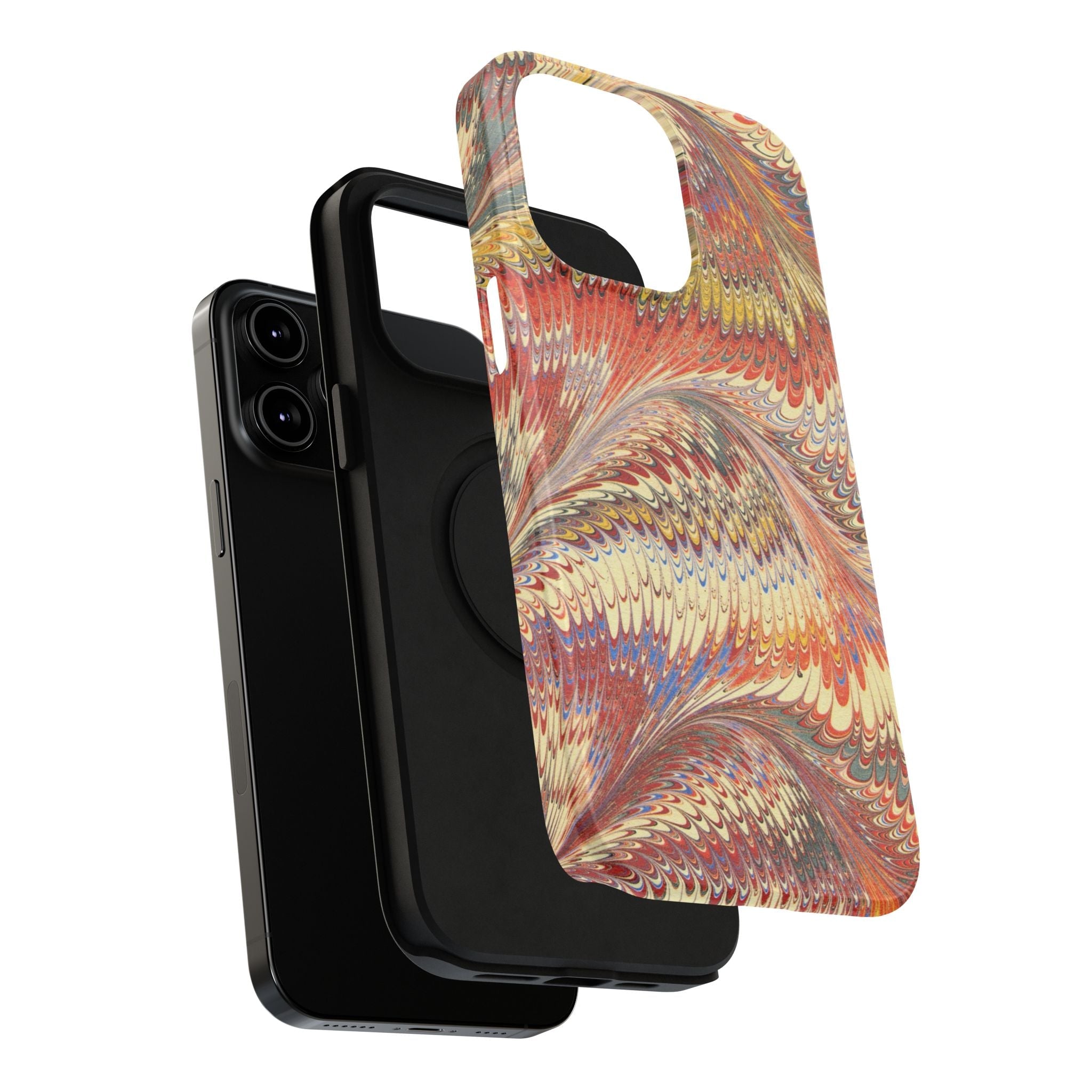 Rust and Gold Italian Vintage Marble Design Durable Phone Case for Apple + Samsung