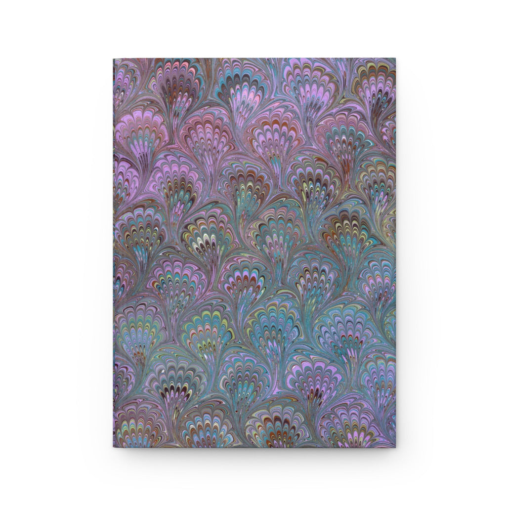 Lavender and Purple Italian Feather Marble Design on Hardcover Journal Matte