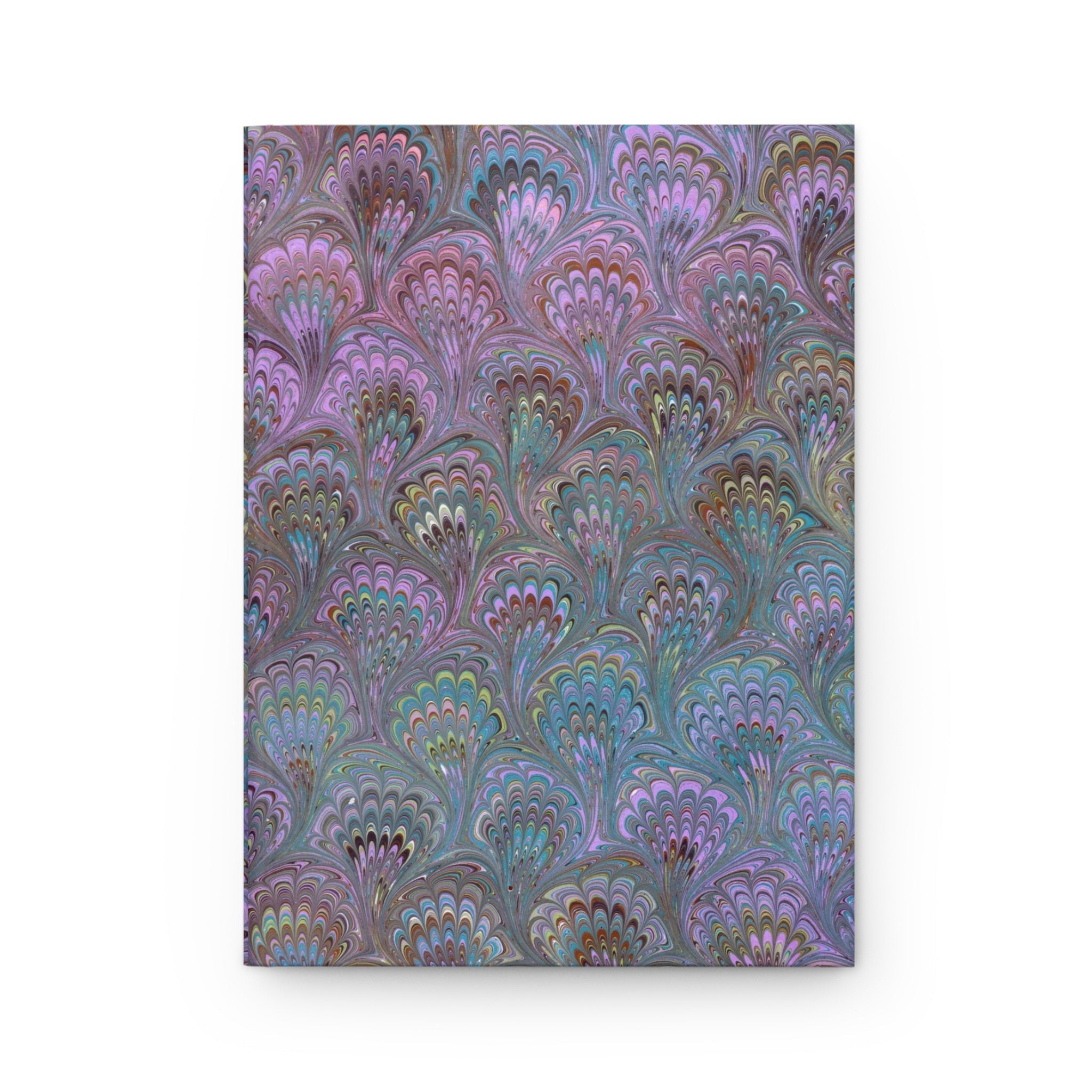 Lavender and Purple Italian Feather Marble Design on Hardcover Journal Matte