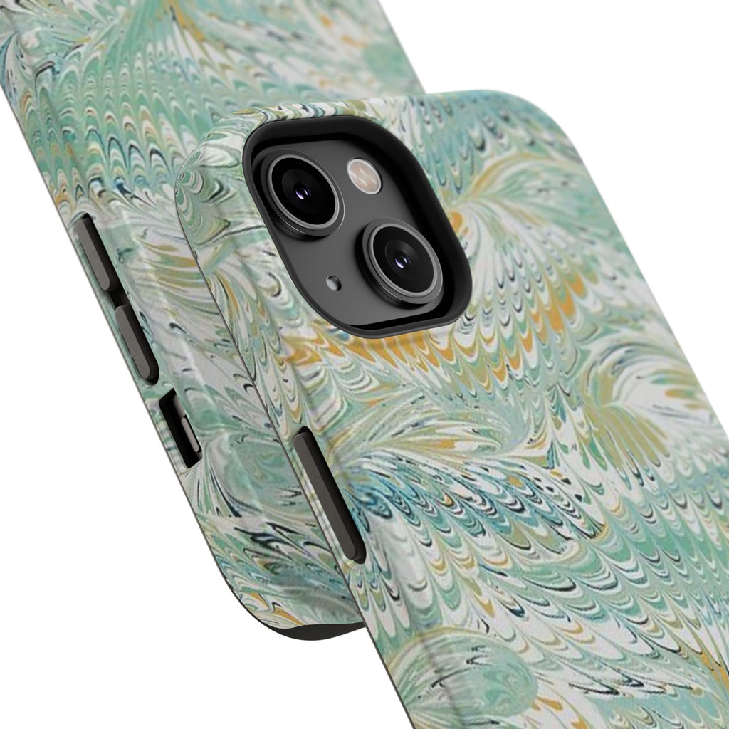 Mint Green Marbled Swirl Phone Case - Dual Layer