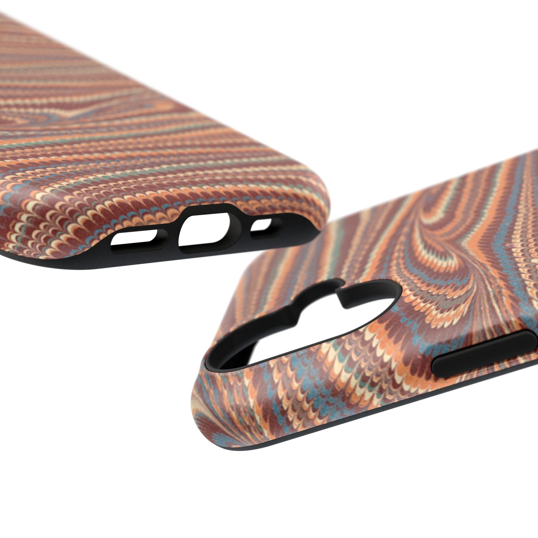 Neutrals Burgundy, Beige, Rust Hues Italian Vintage Marble Design Phone Case for Apple + Samsung
